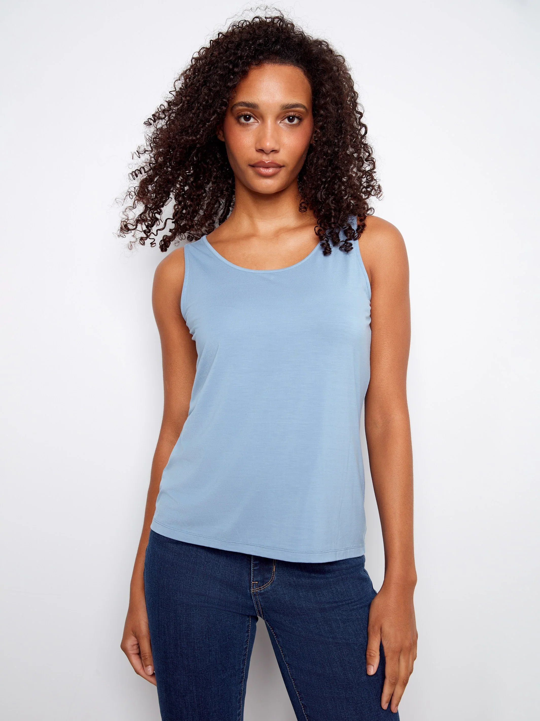 Charlie B-C1243WPK-012-Wear 2 Way Bamboo Cami-Haze