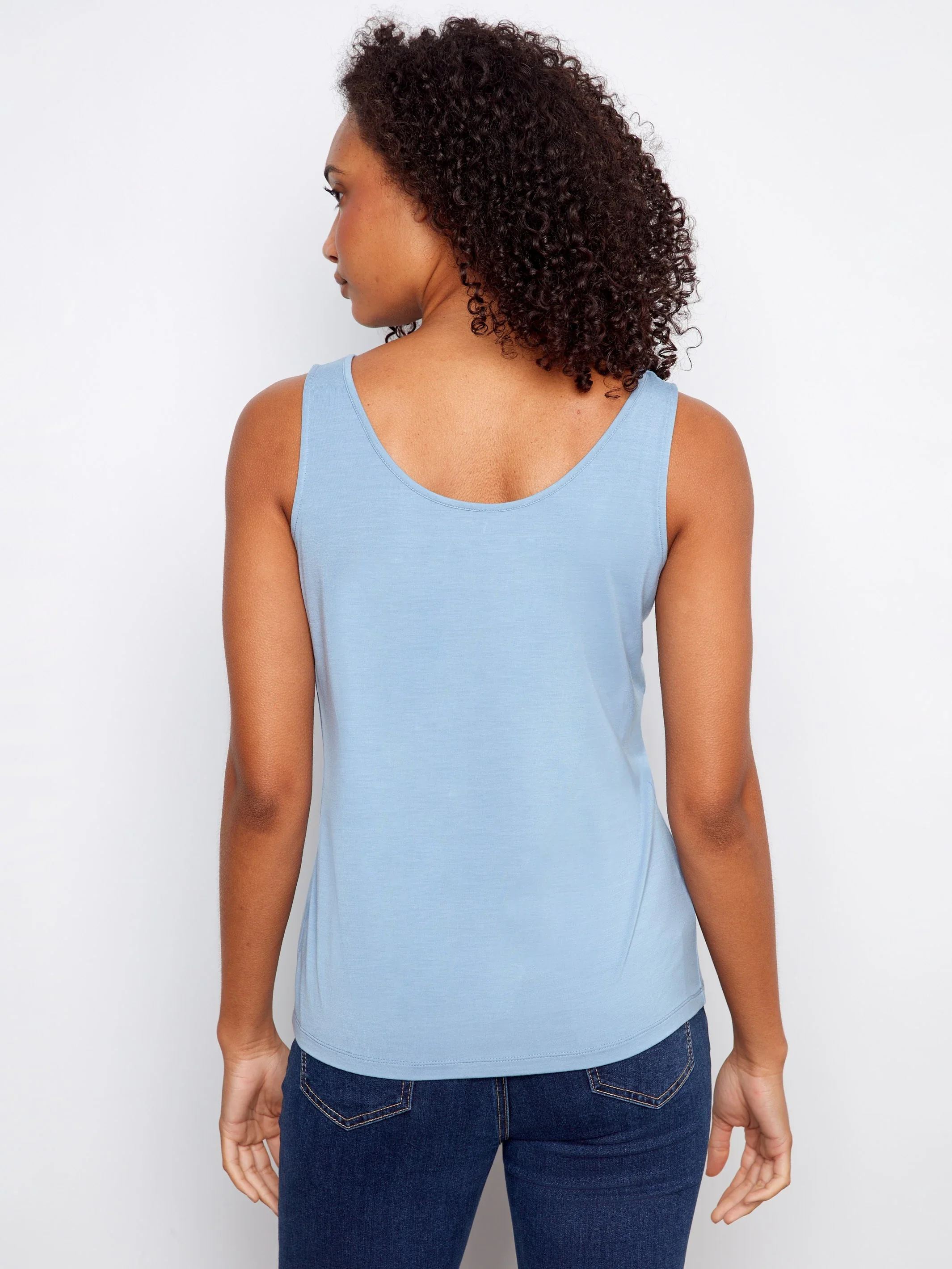 Charlie B-C1243WPK-012-Wear 2 Way Bamboo Cami-Haze - Image 7