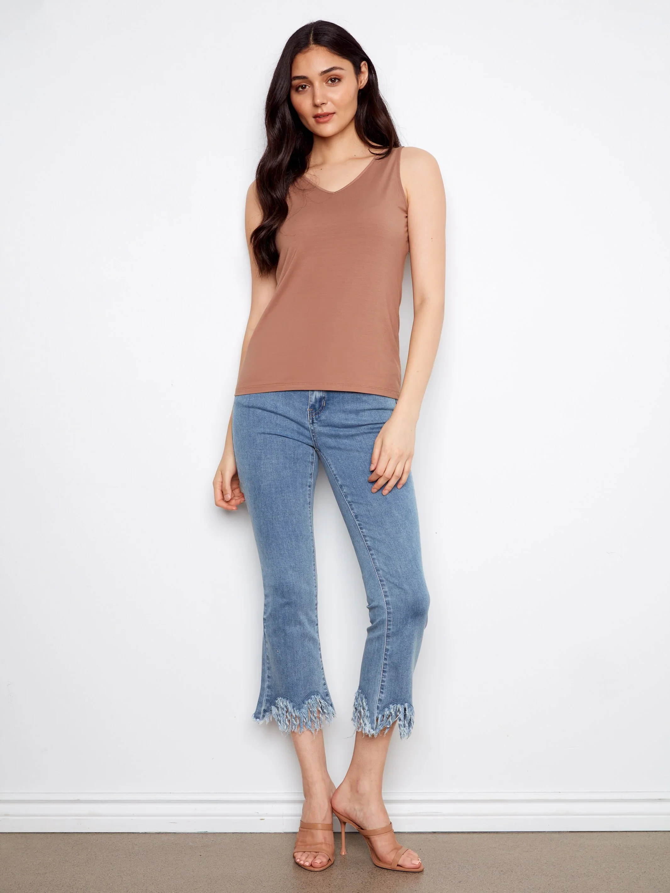 Charlie B-C1243WPK-173-Wear 2 Way Bamboo Cami-Desert - Image 2
