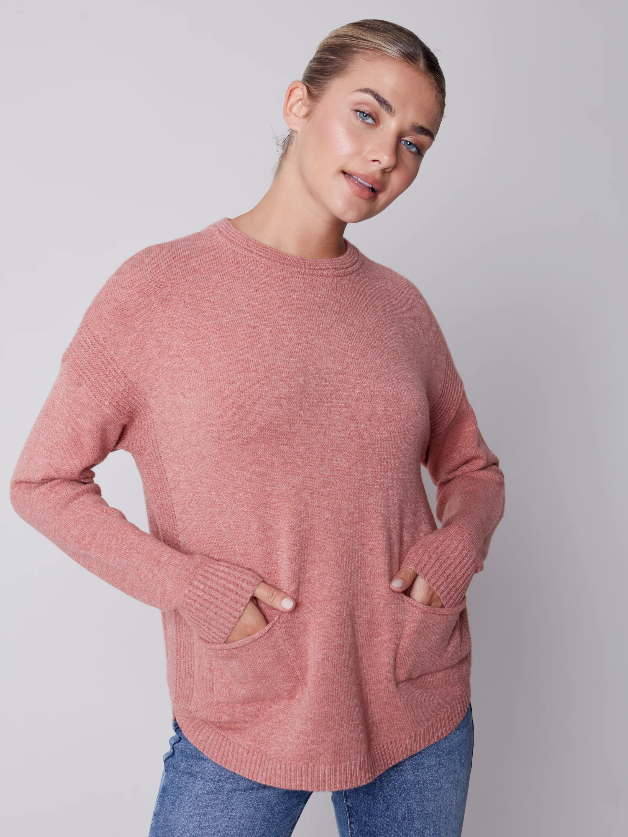 Charlie B -C2420R-464A- Sweater-Cinnamon - Image 4