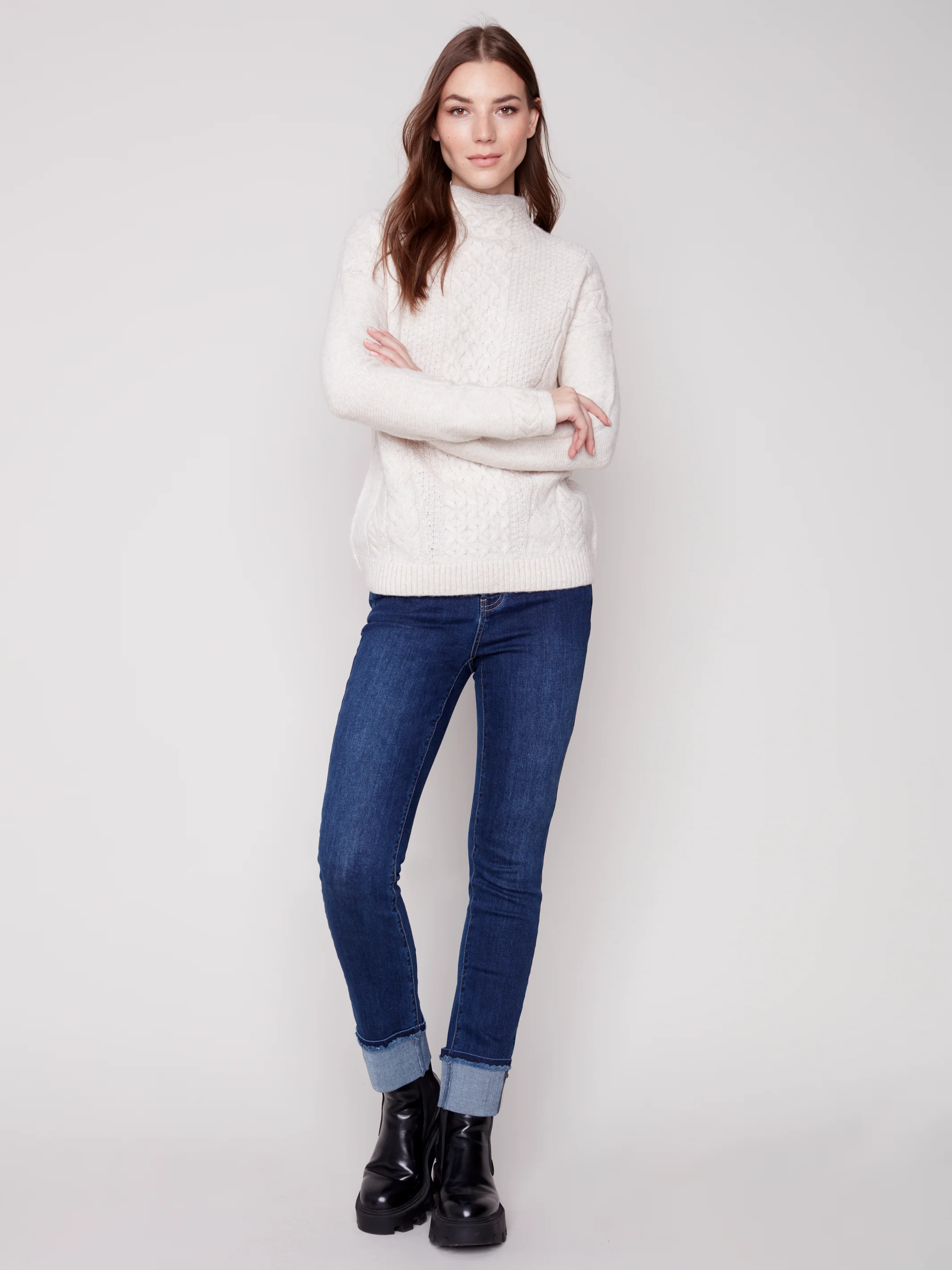 Charlie B -C2522-667B-Sweater- Almond - Image 2
