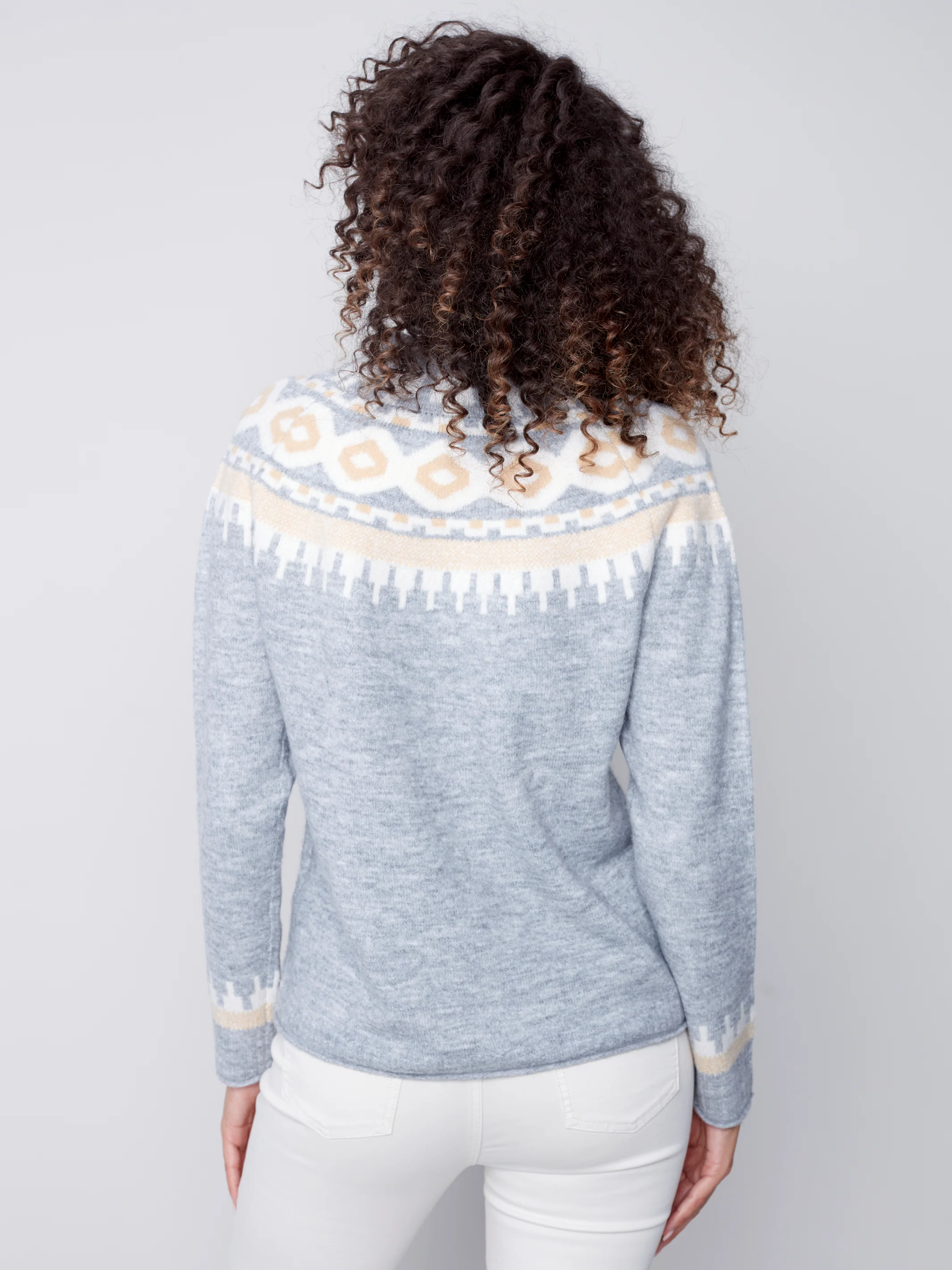 Charlie B -C2524-725B-Sweater- Grey - Image 4