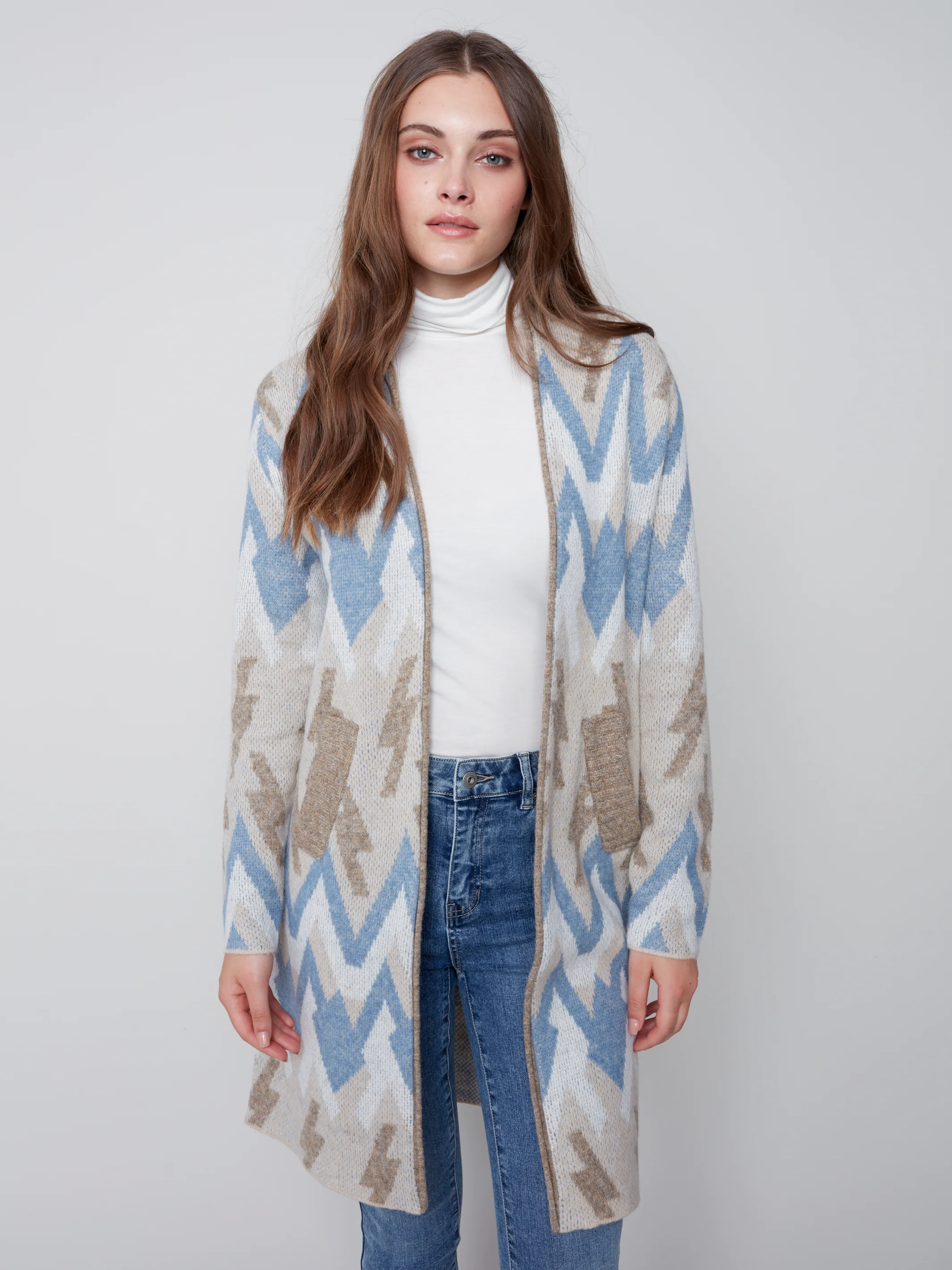 Charlie B -C2534-636B-Cardigan-Denim - Image 2