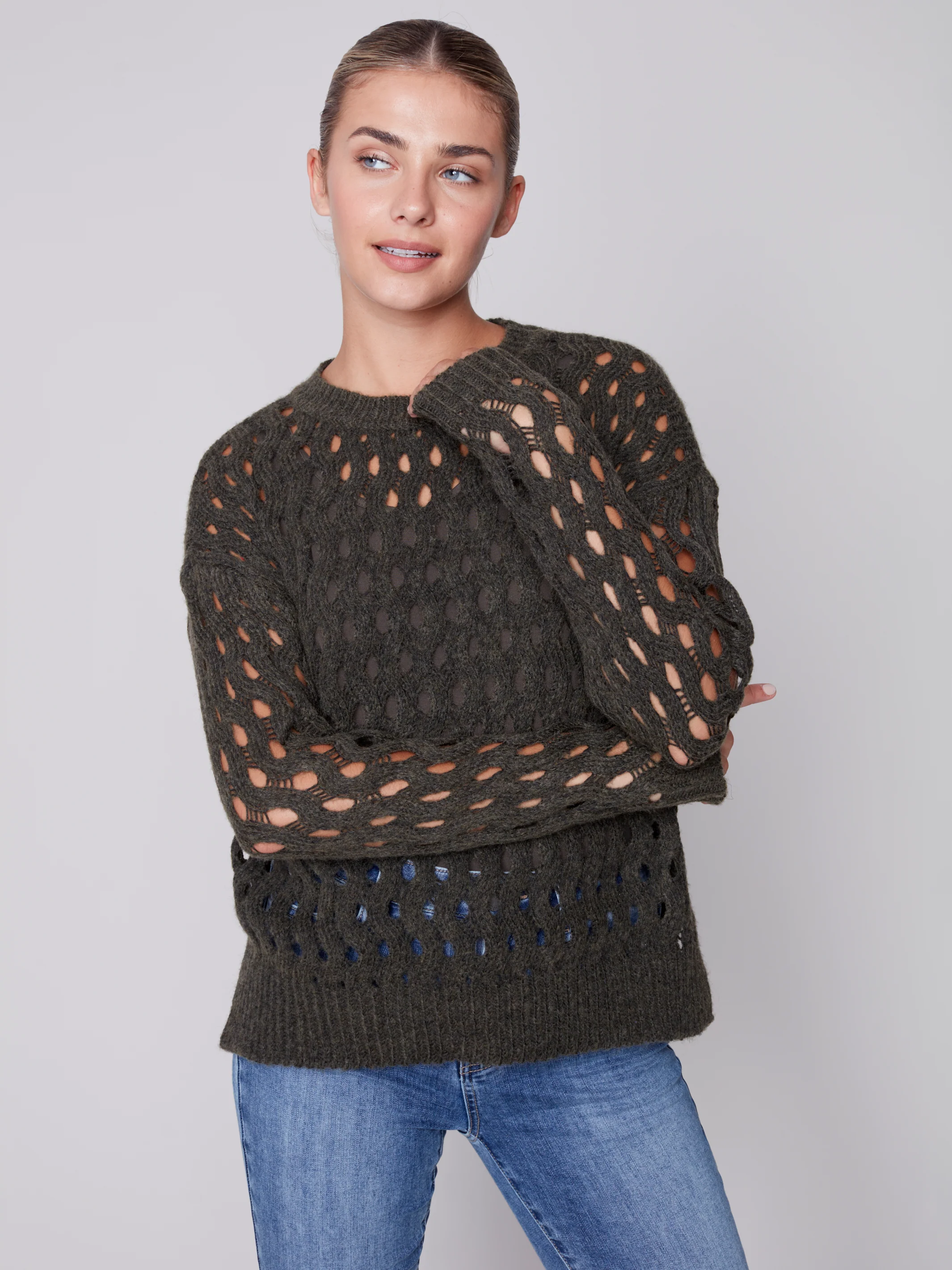 Charlie B -C2541-648B-Sweater -Almond - Image 2