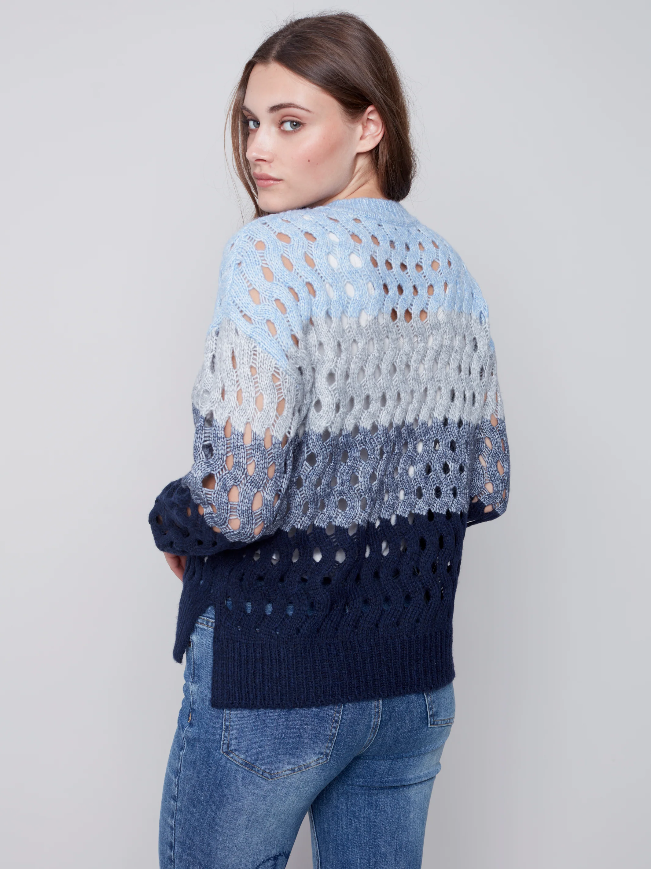 Charlie B -C2541S-648B-Sweater -Indigo - Image 3