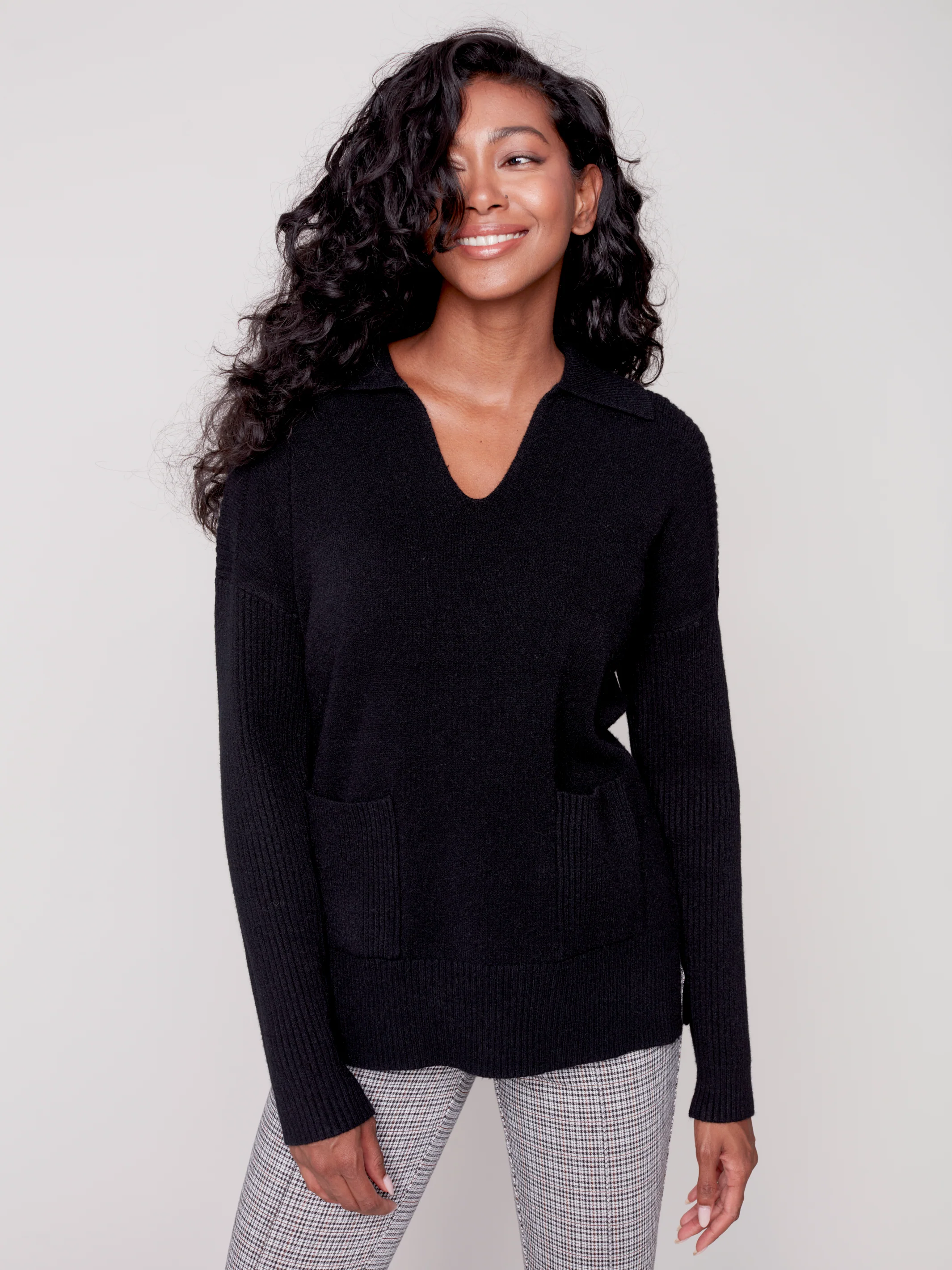 Charlie B -C2547-736A-Sweater-Black - Image 2