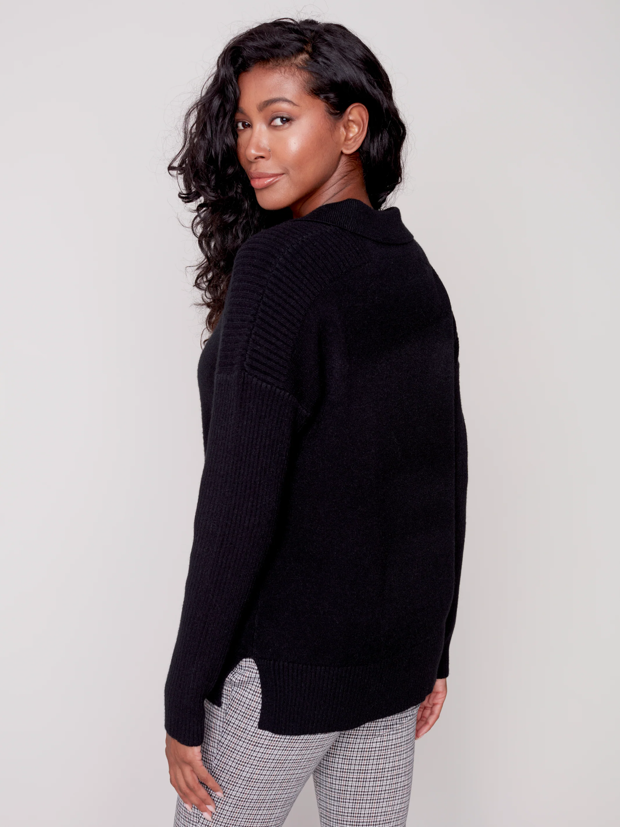 Charlie B -C2547-736A-Sweater-Black - Image 3
