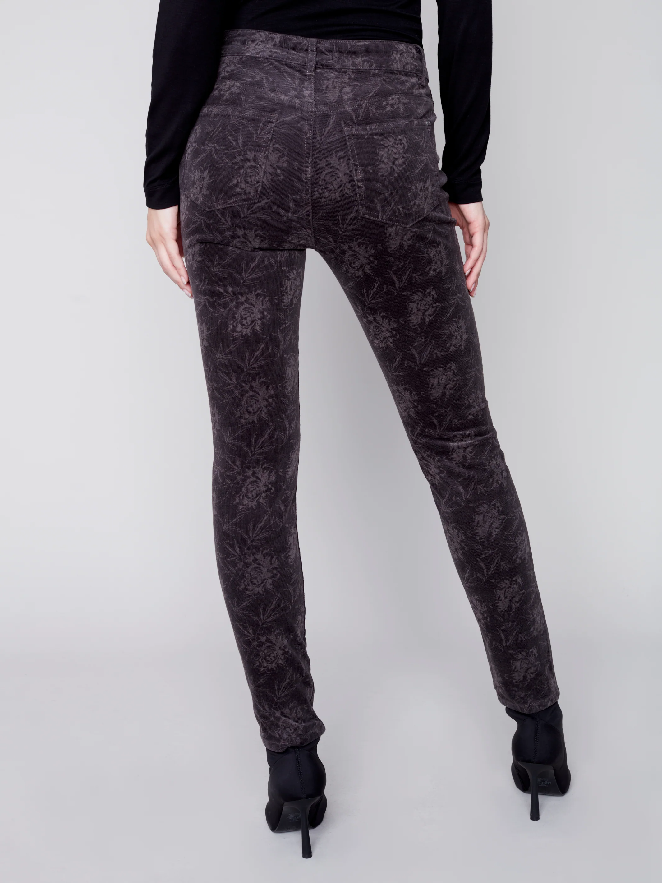 Charlie B -C5370P-729B-Corduroy Pant-Grey - Image 4