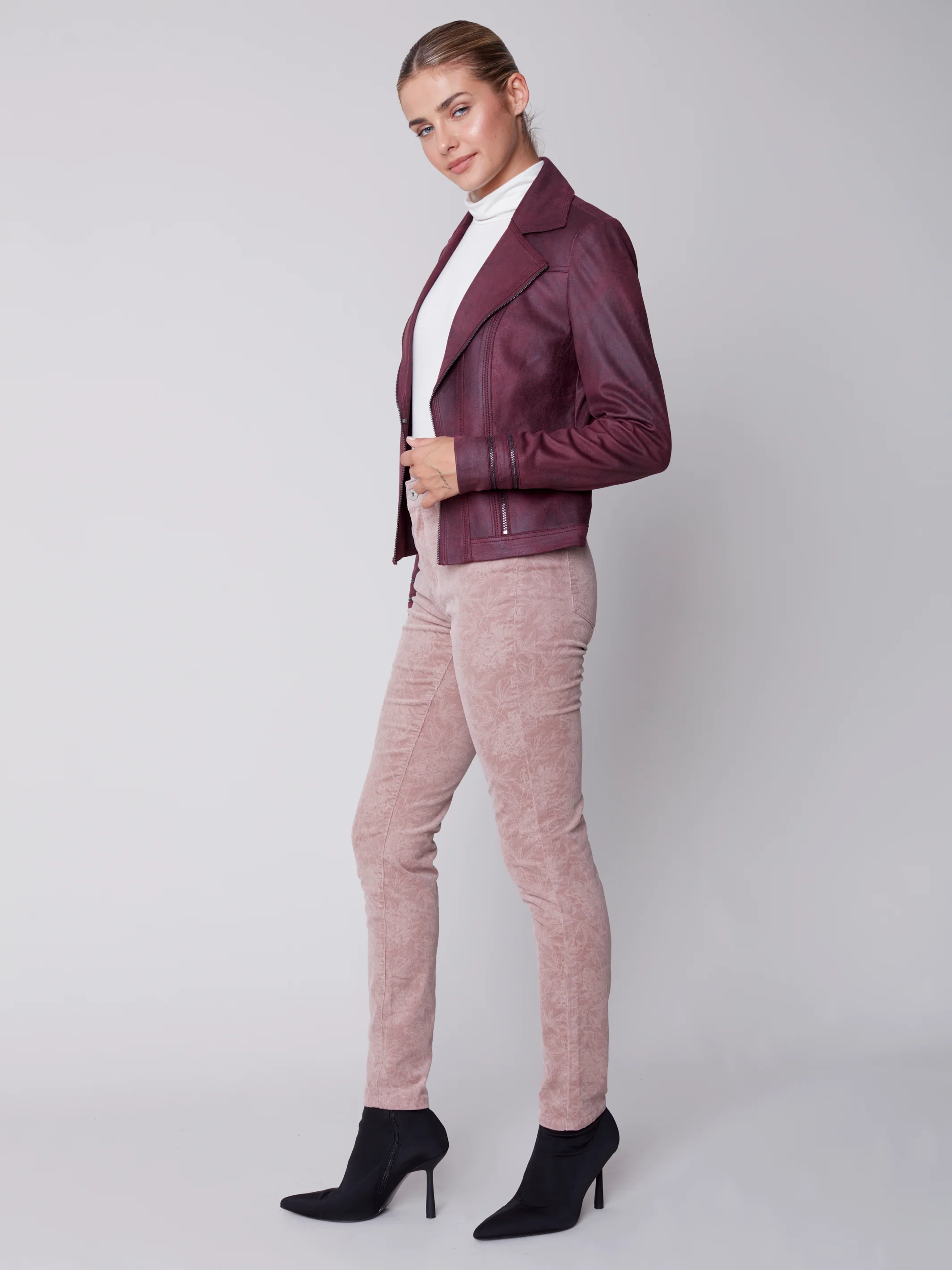 Charlie B -C5370P-729B-Corduroy Pant-Powder - Image 3