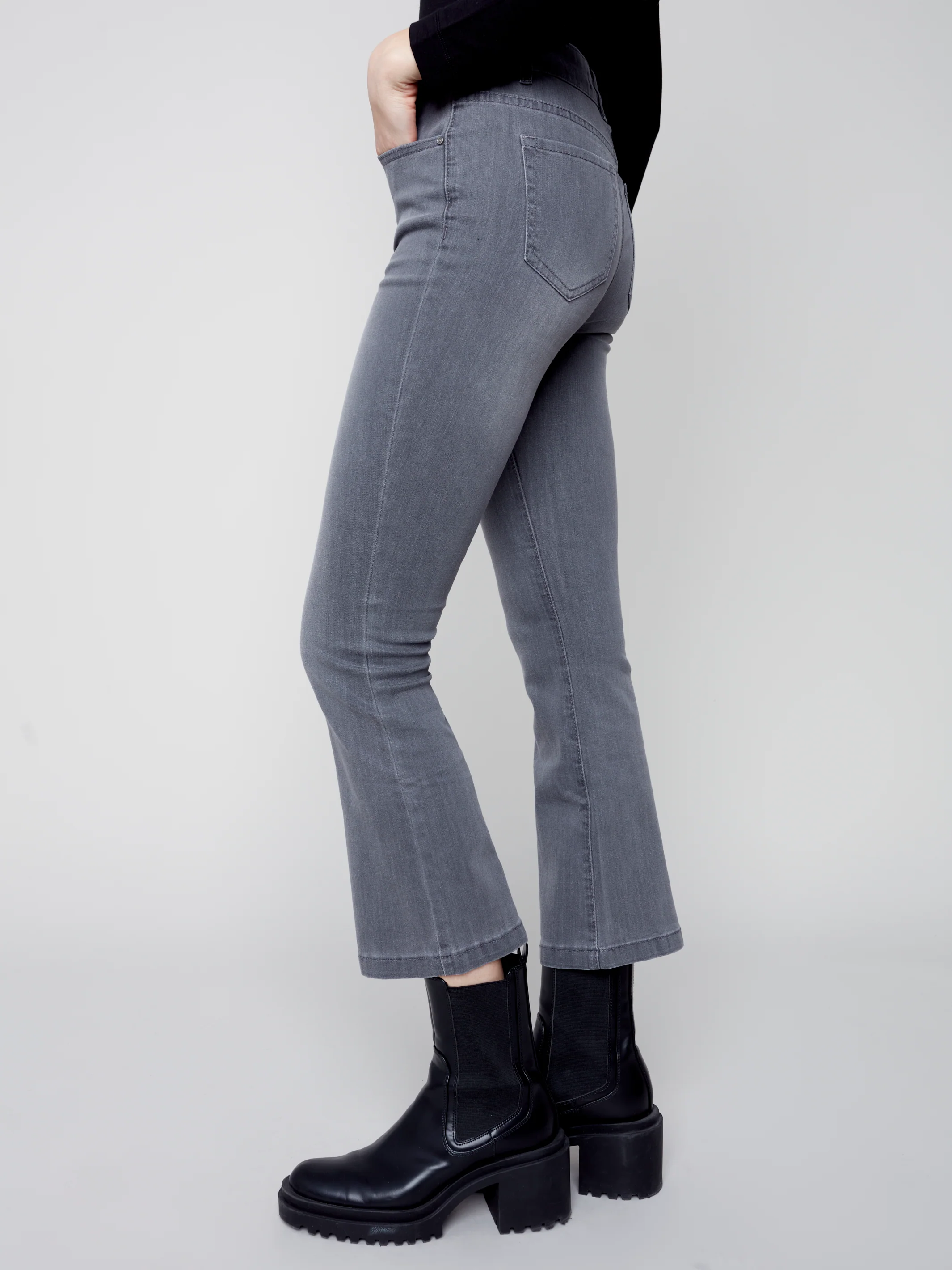 Charlie B -C5443-551A-Denim Pant-Medium Grey - Image 3
