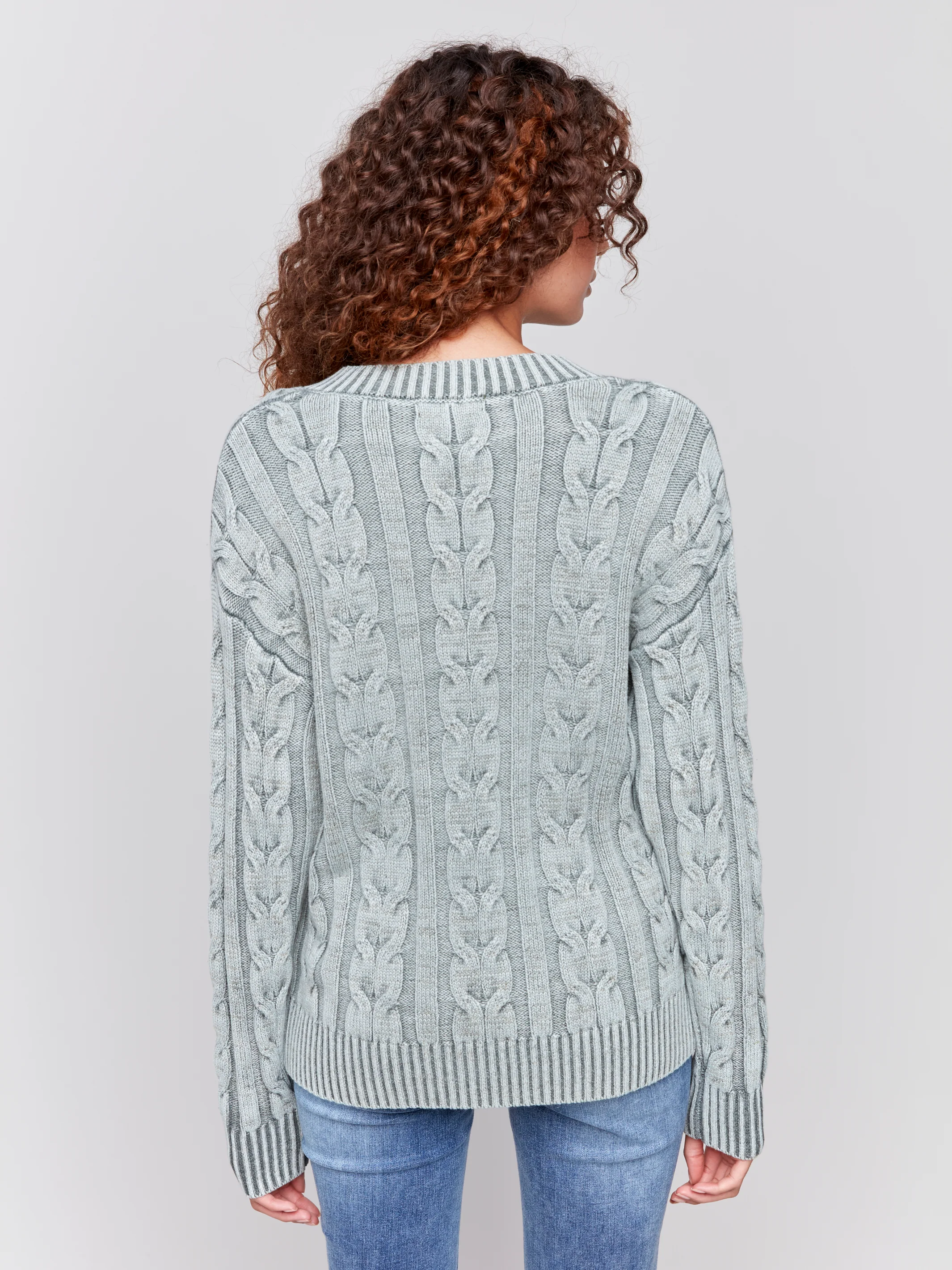 Charlie B -C2691-531-Cold Dye Sweater-Spruce - Image 4