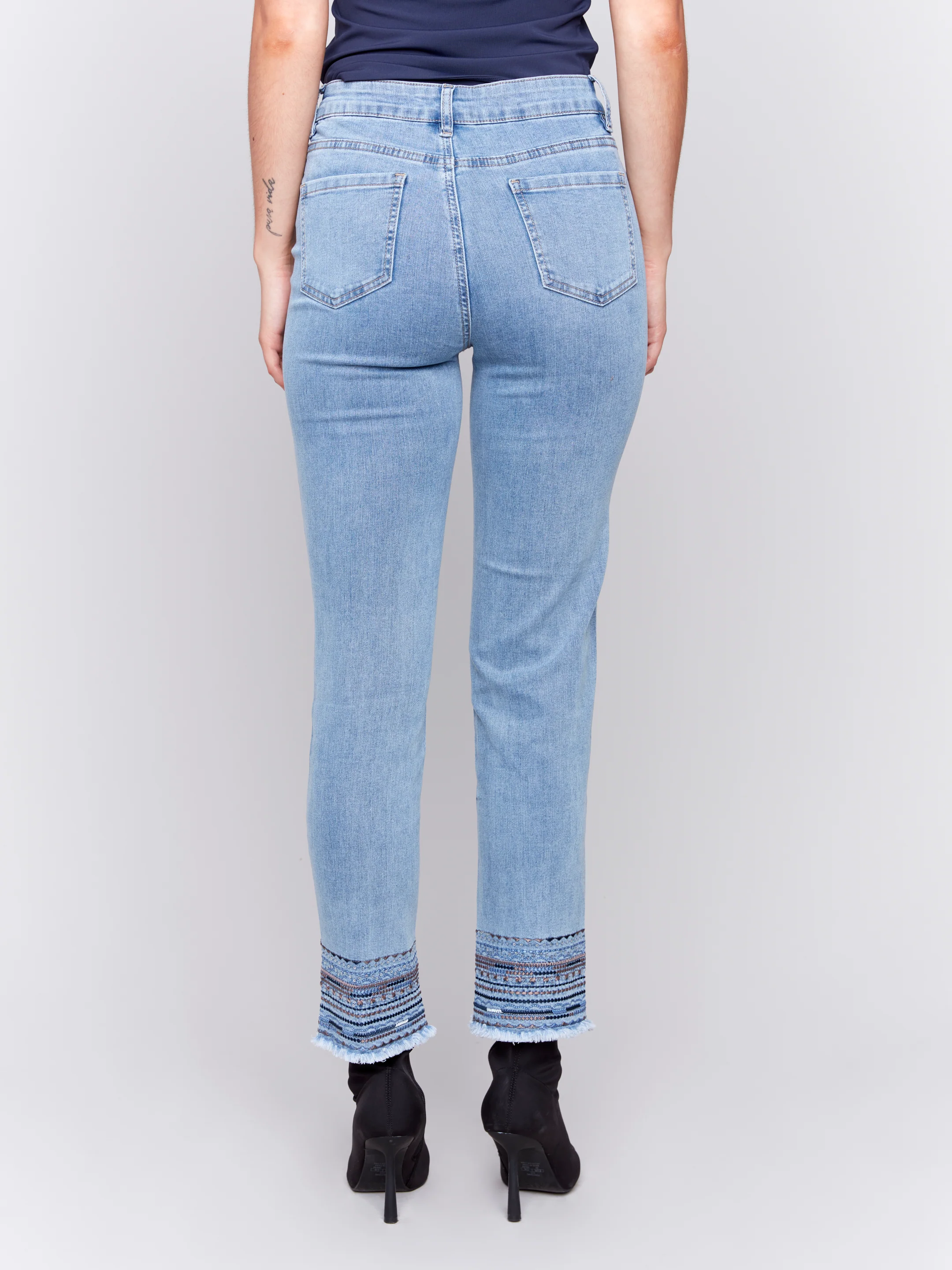 Charlie B -C5573-140-Embroidered Pant-LT Blue - Image 4