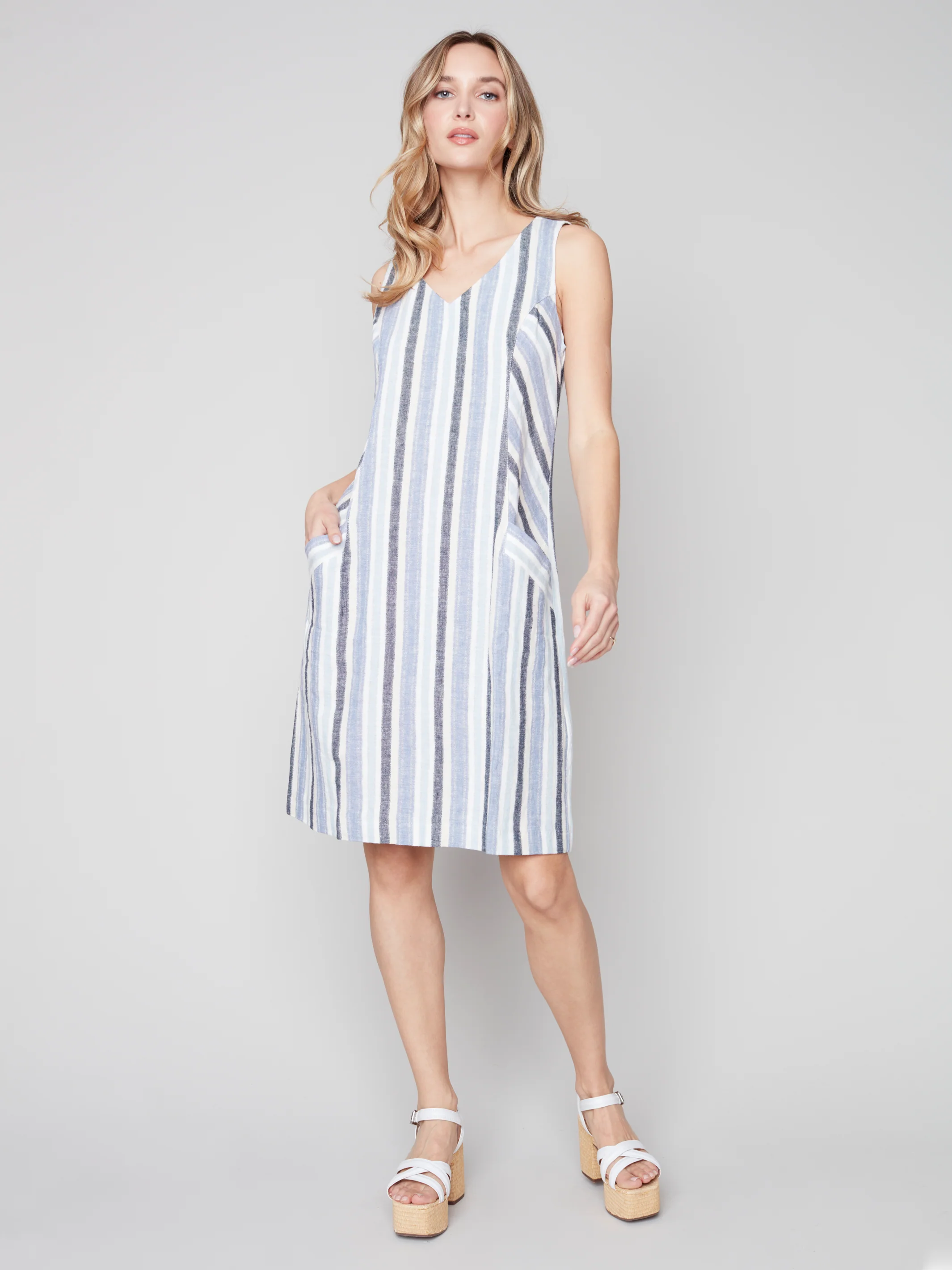 Charlie B -C3115-571B-Dress-Cerulean - Image 3