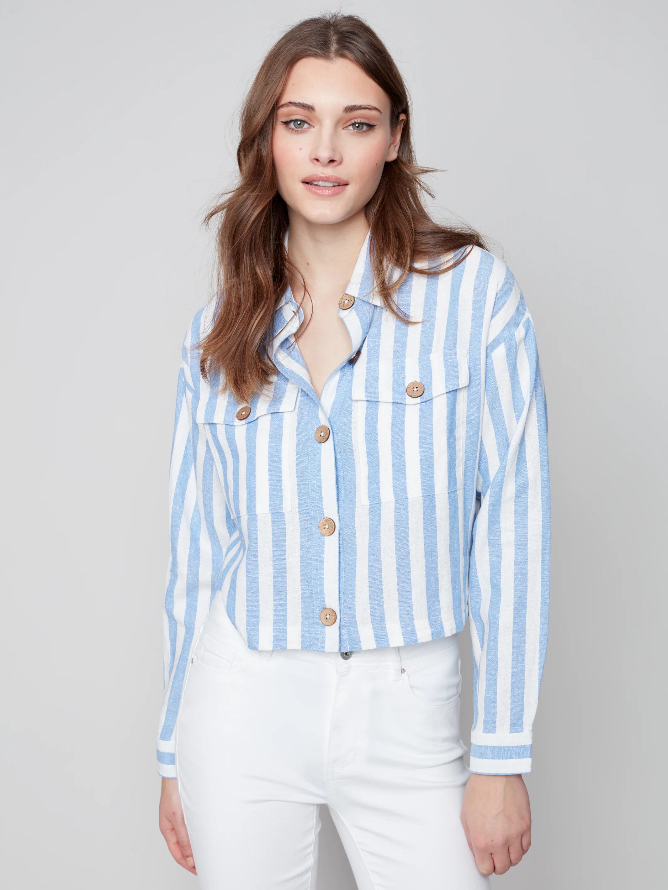 Charlie B -C6240-591B-Jacket-Blue - Image 3