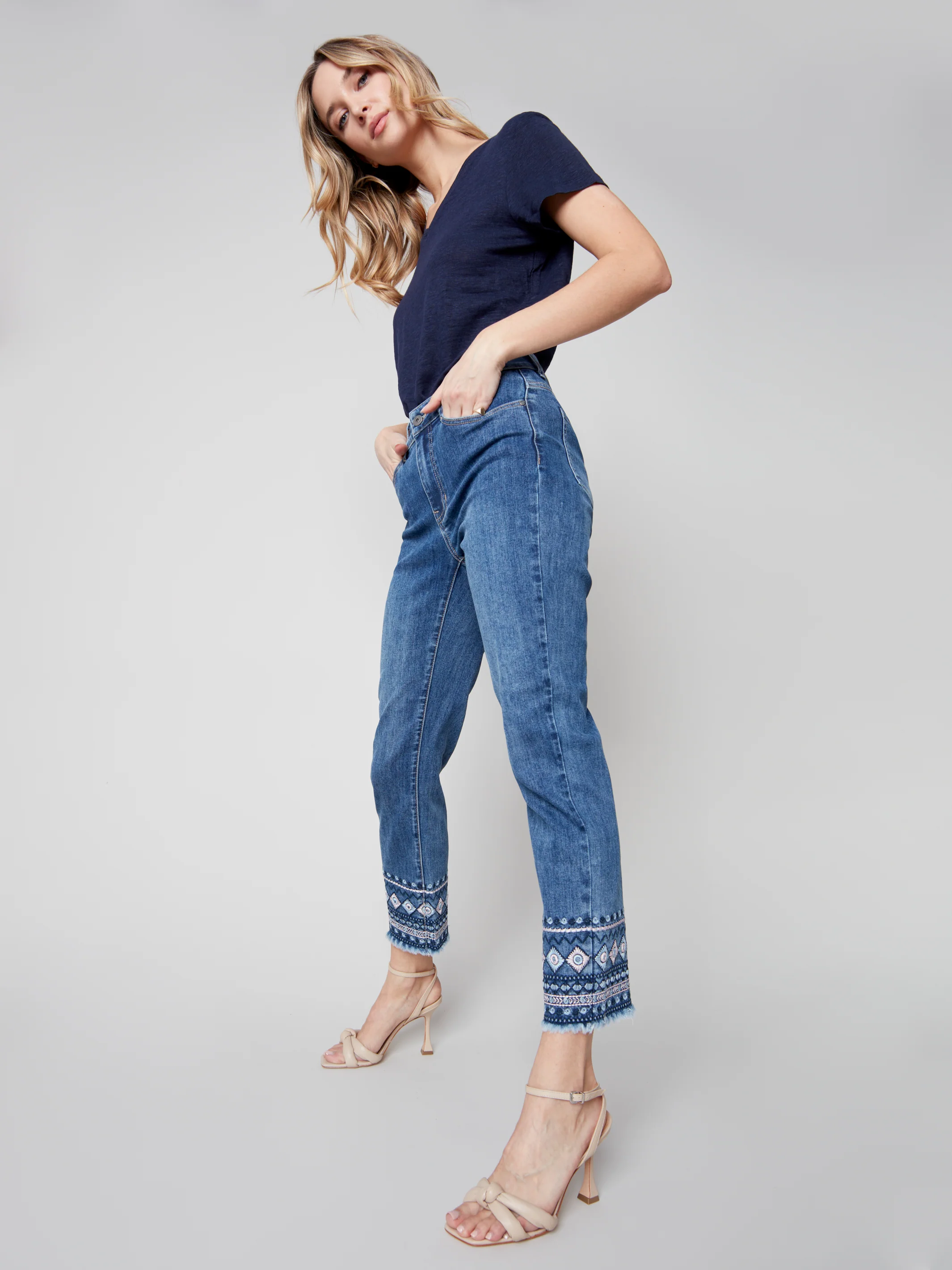 Charlie B -O5345-431A-Pant-Medium Blue - Image 3