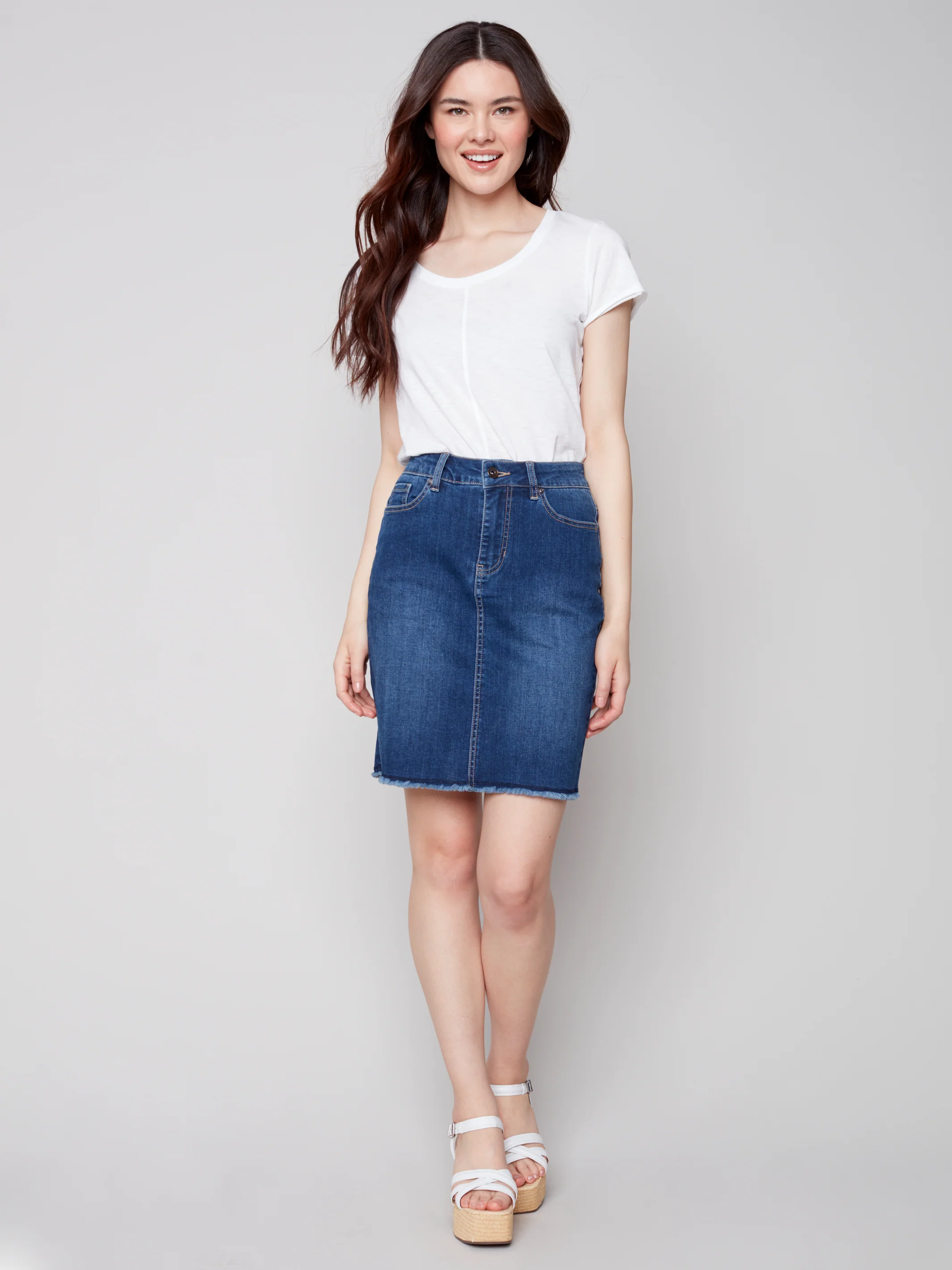 Charlie B -O7042-431A-Skort-Indigo - Image 2