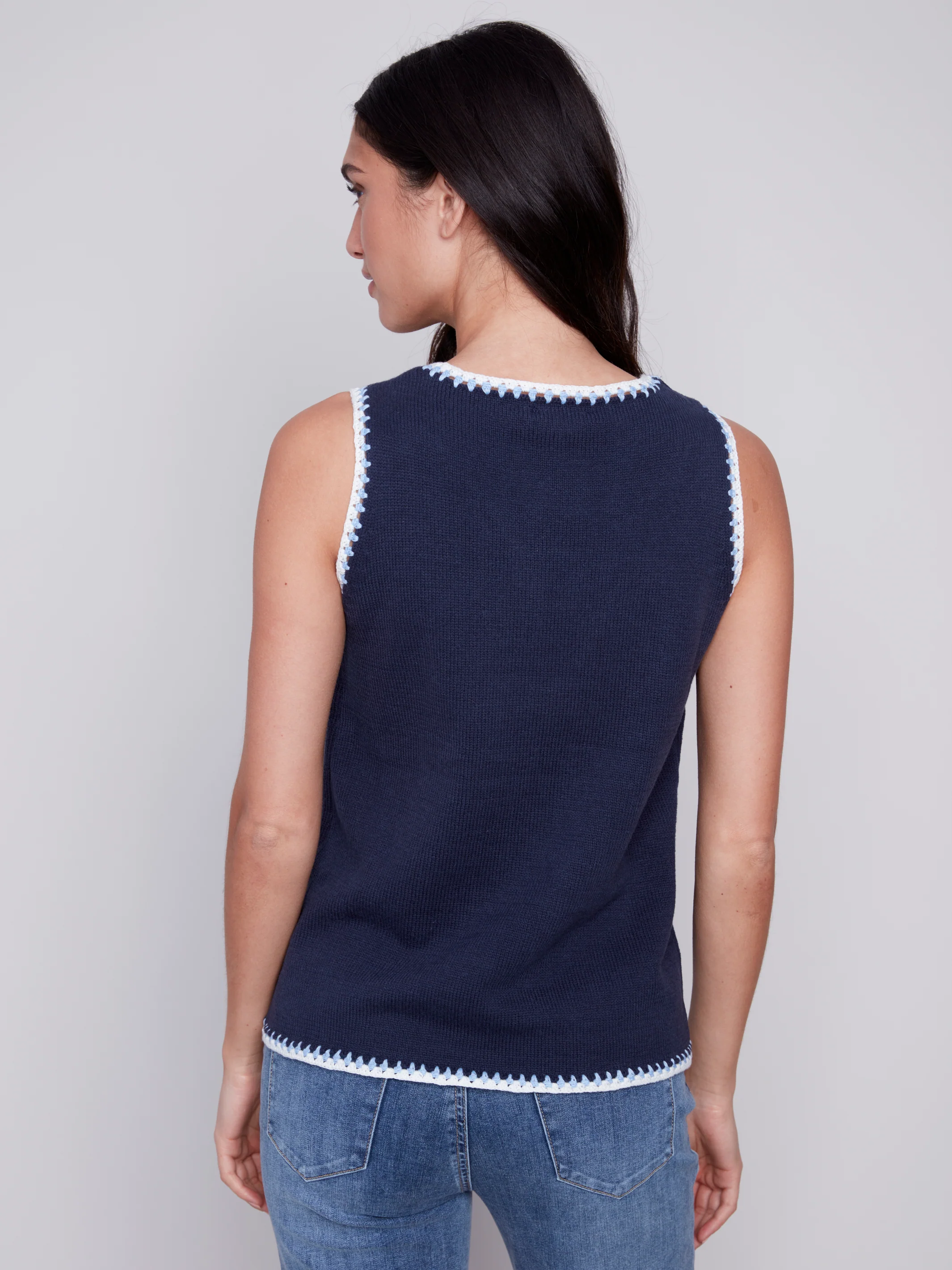 Charlie B -C2630-805B-Knit Cami-Navy - Image 4