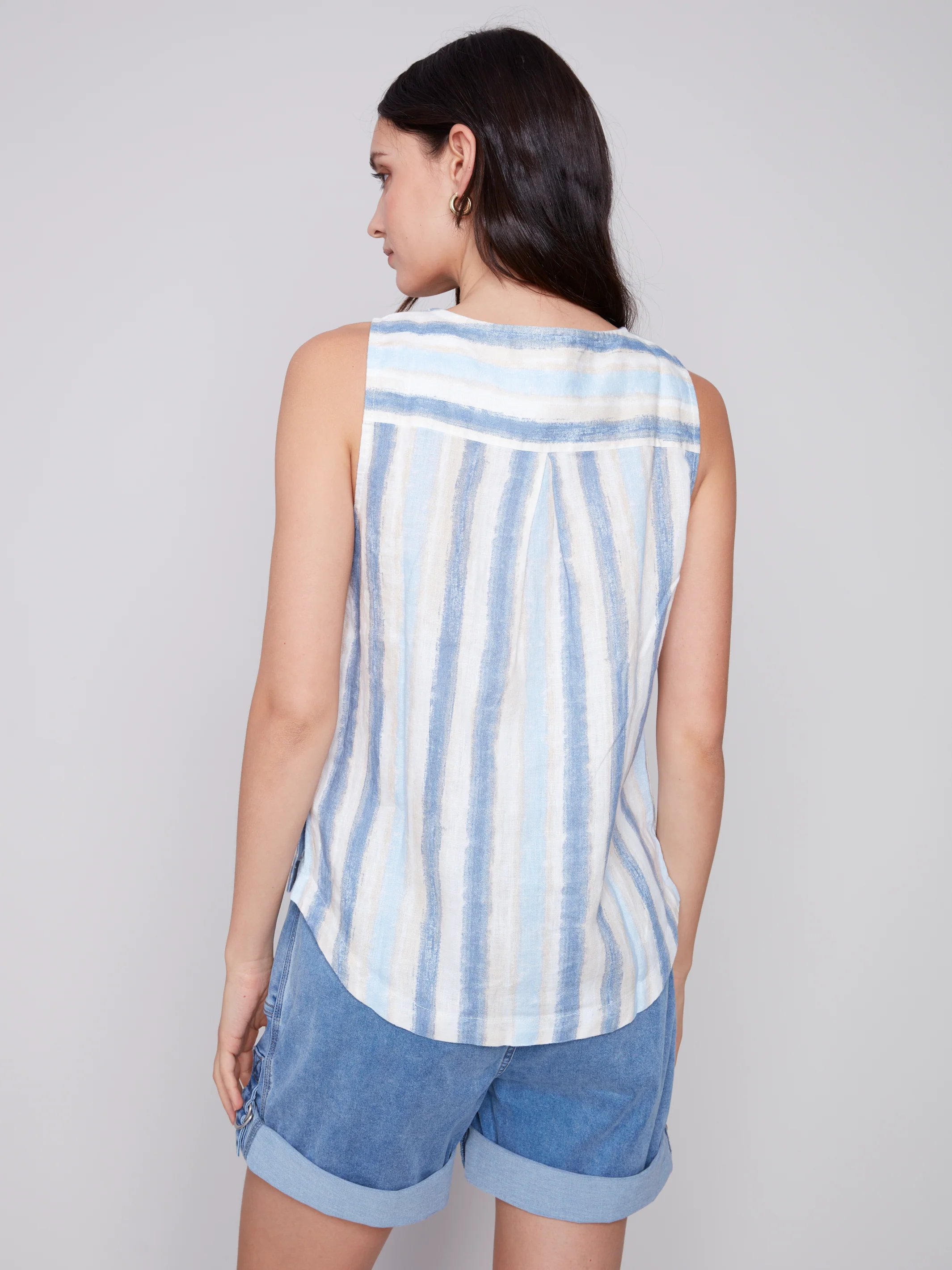 Charlie B -C4425X-032B-Linen Blouse-Nautical - Image 4
