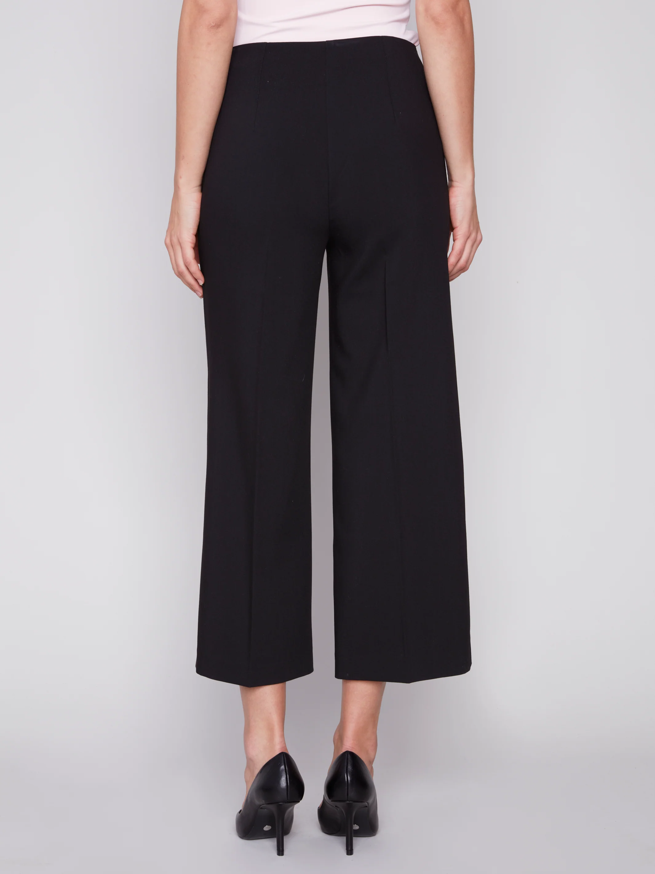 Charlie B  -C5494-838B-Pant With Side Zipper-Black - Image 3
