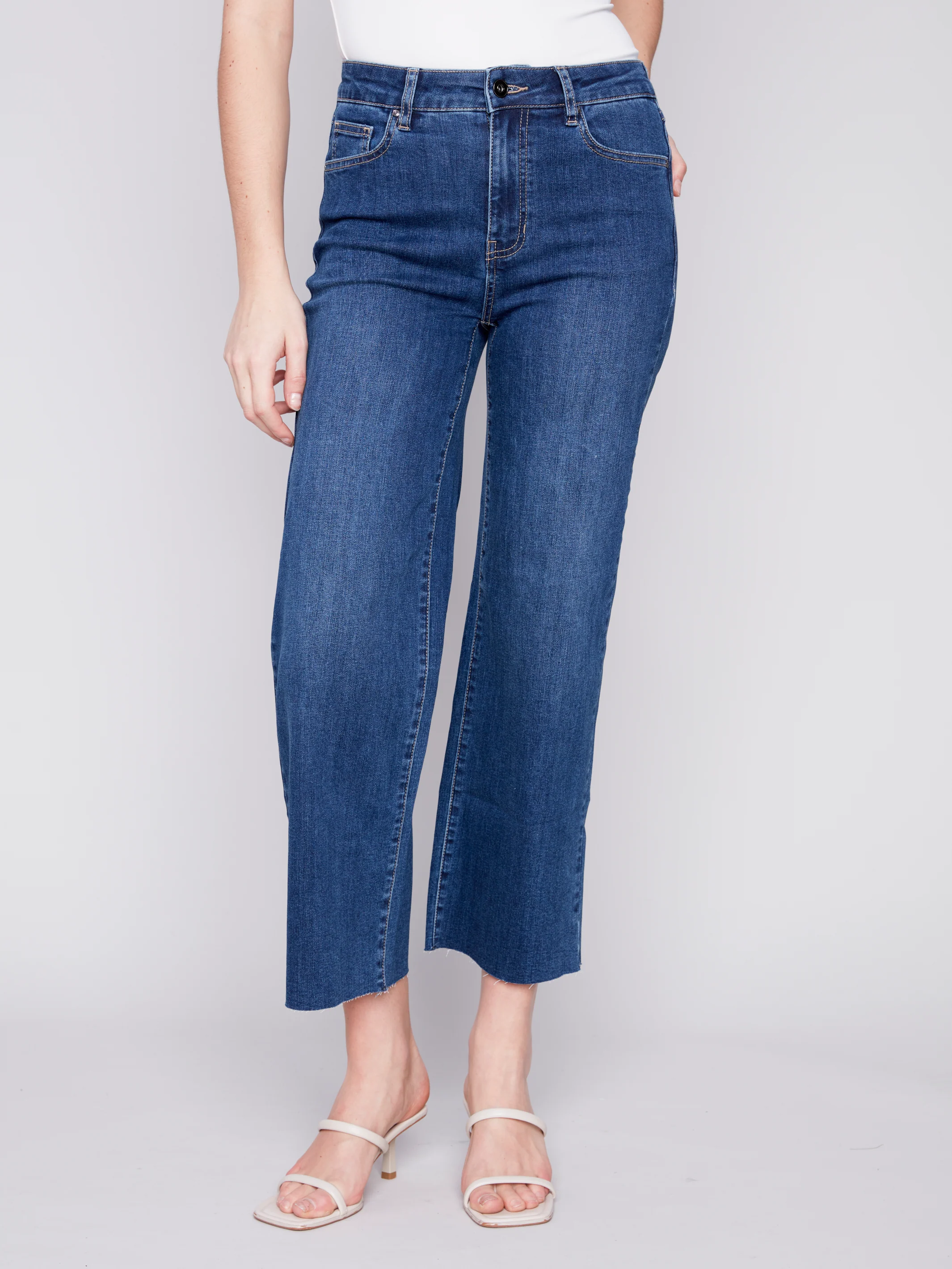 Charlie B -C5497-431A-Wide Leg Pant-Indigo - Image 2