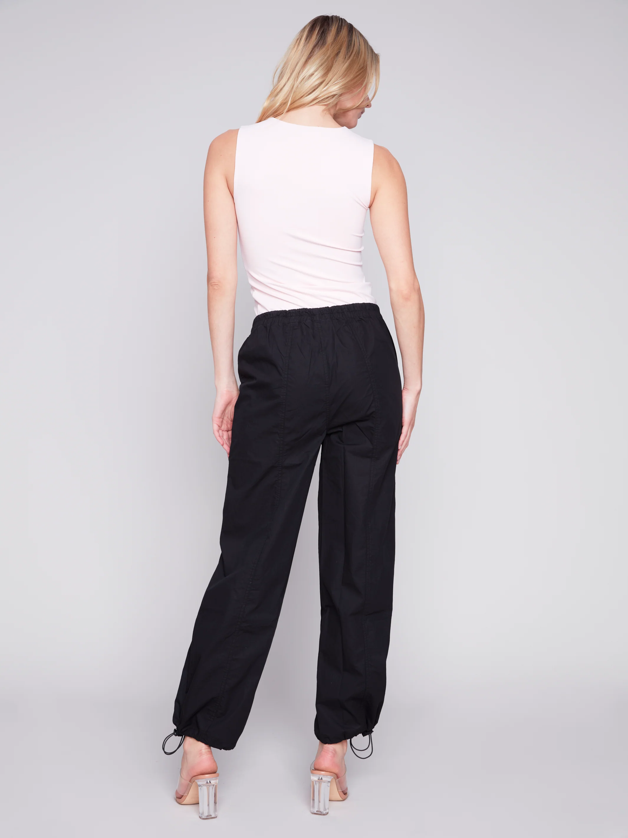 Charlie B -C5498-841B-Parachute Pant-Black - Image 3