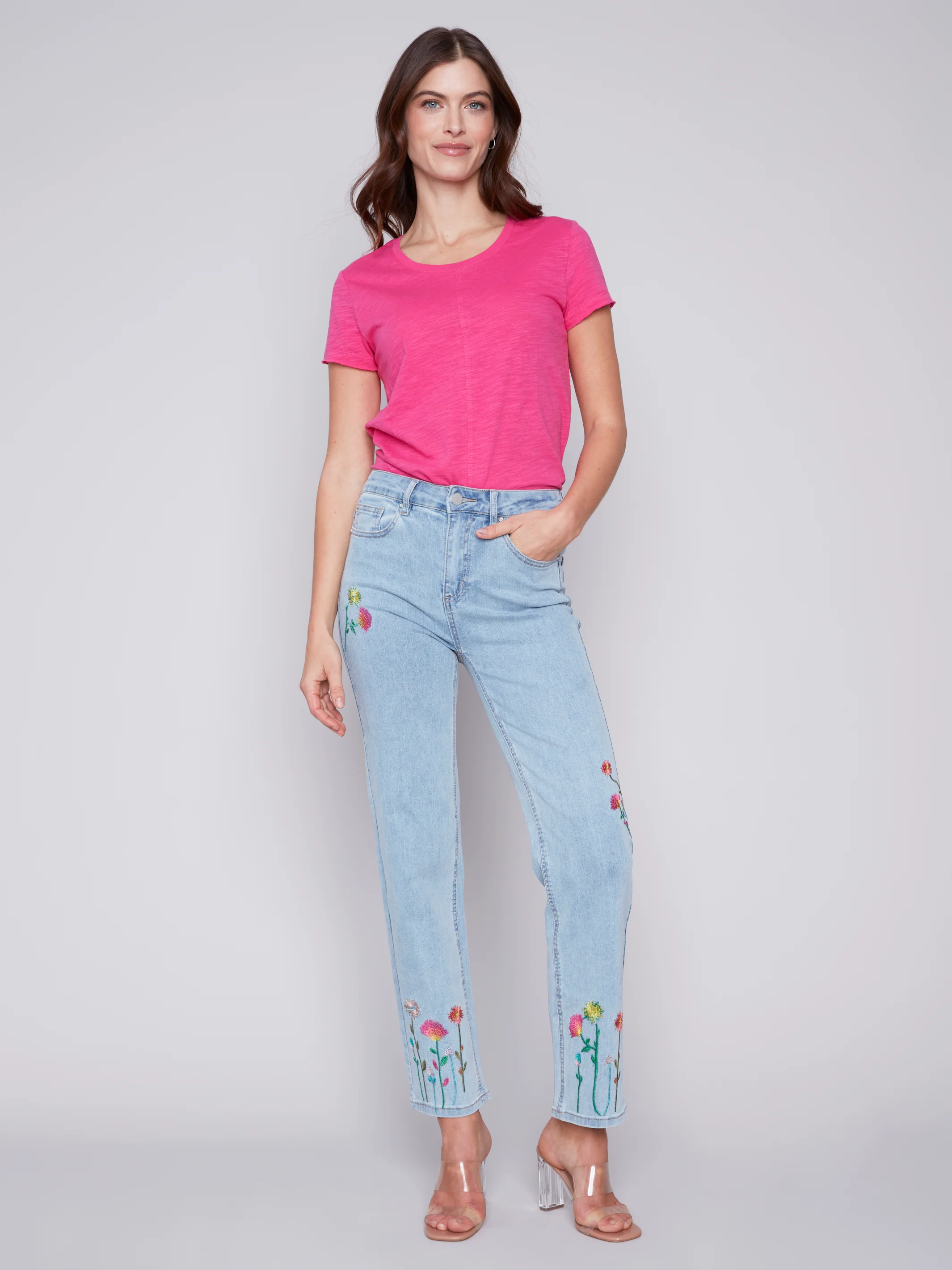 Charlie B -C5508-431A-Denim Pant-Bleach Blu - Image 2