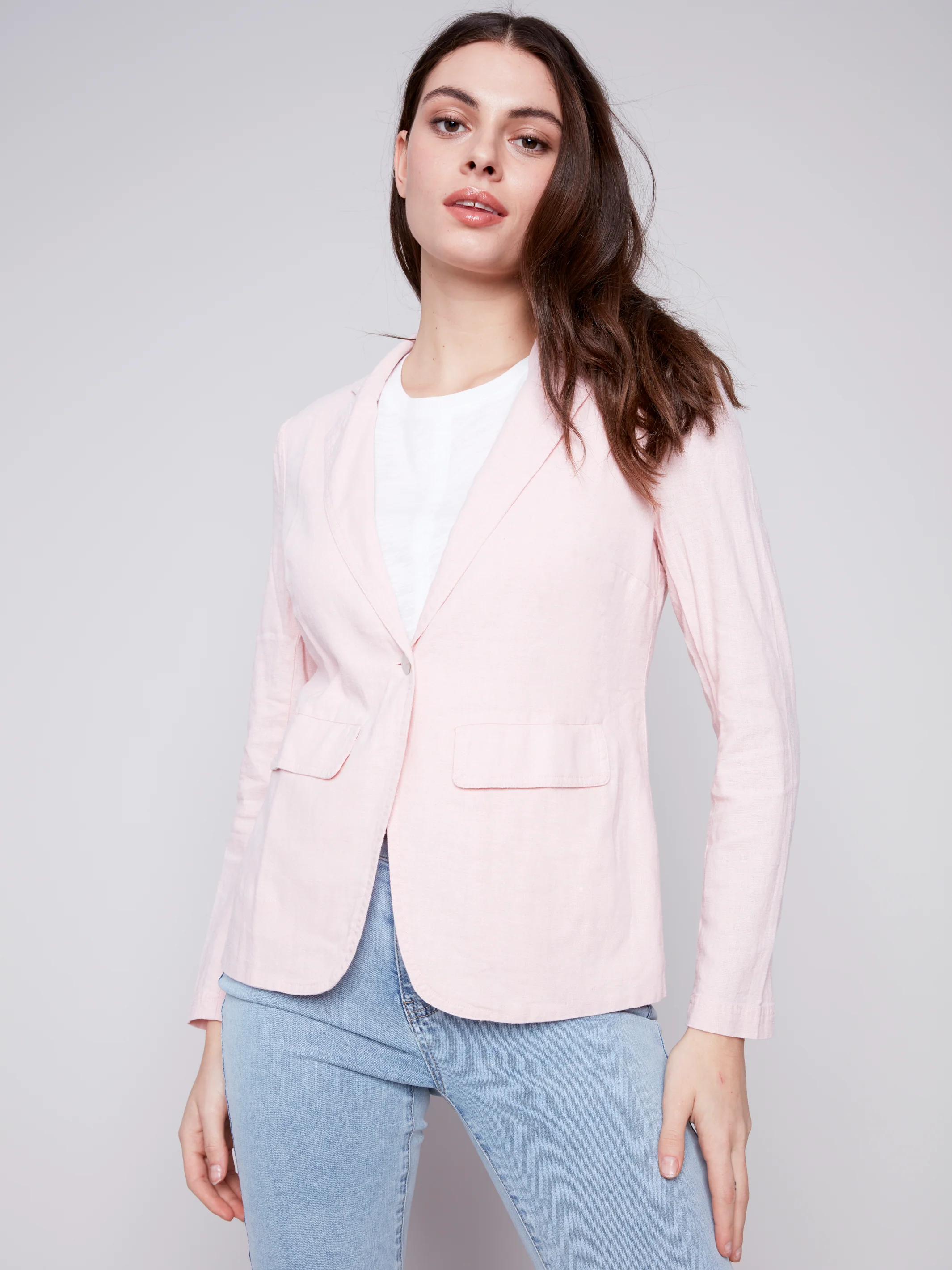 Charlie B -C6301-229B- Linen Blazer-Lotus - Image 3