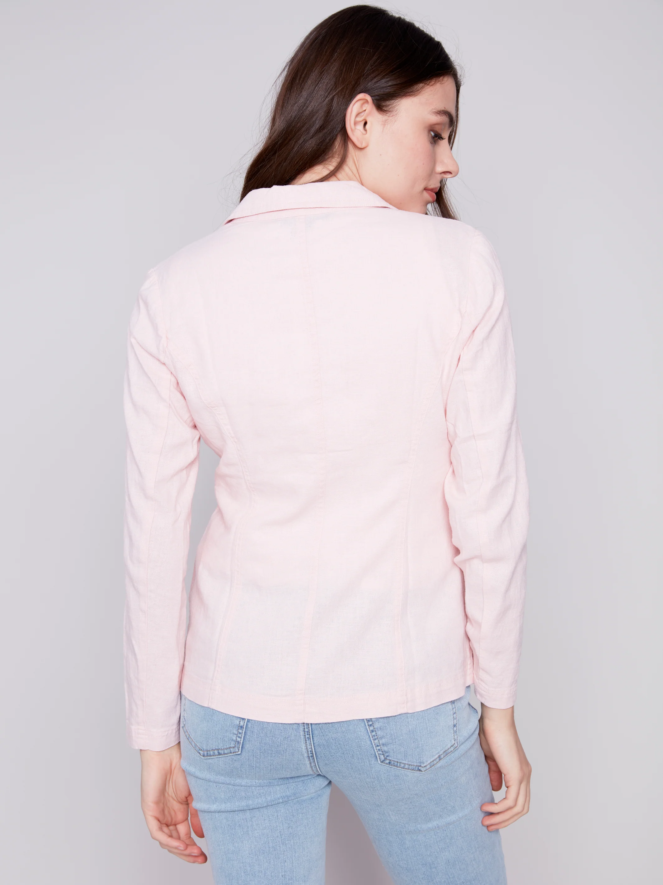 Charlie B -C6301-229B- Linen Blazer-Lotus - Image 5