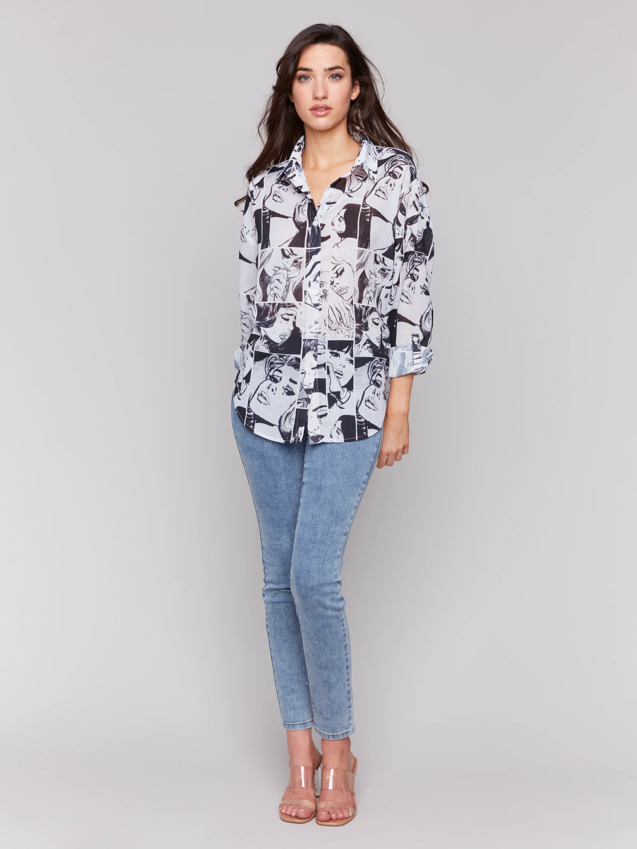 Charlie B -C4595P-P507-Long Sleeve Shirt-Comics - Image 2