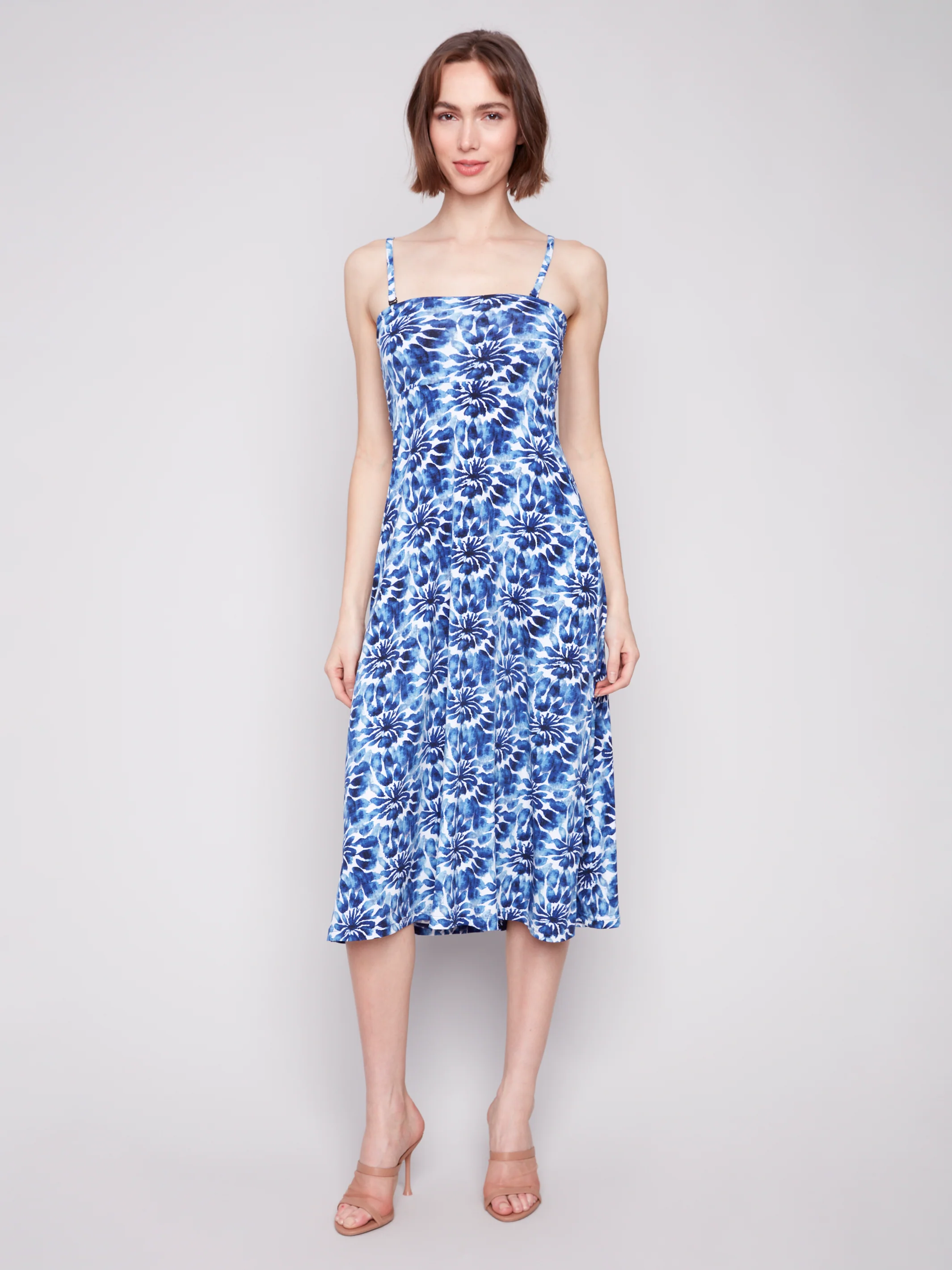 Charlie B -C7080P-P870-Printed 2 Way Skirt And Dress W/Removable Straps-Lily