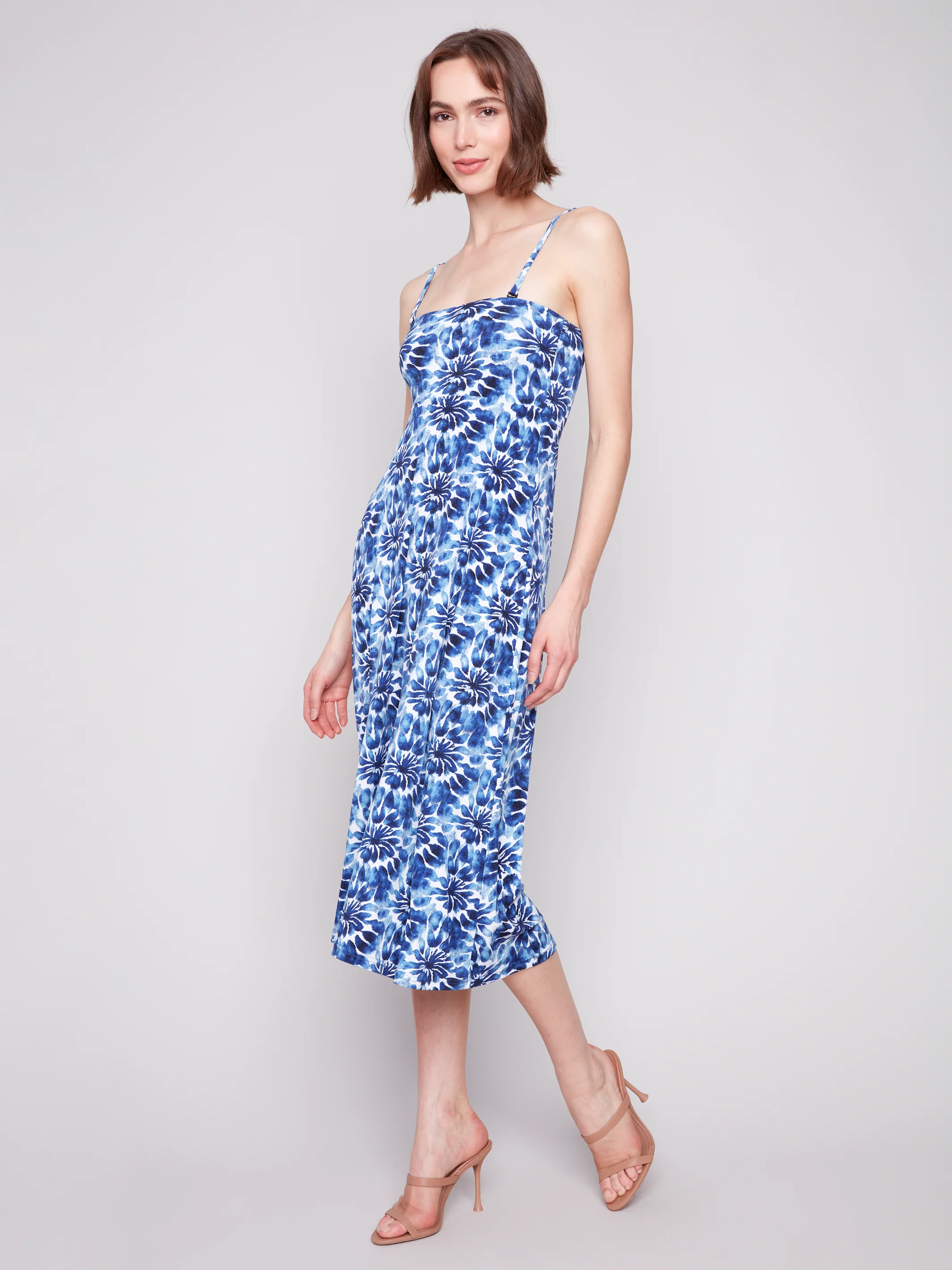 Charlie B -C7080P-P870-Printed 2 Way Skirt And Dress W/Removable Straps-Lily - Image 2