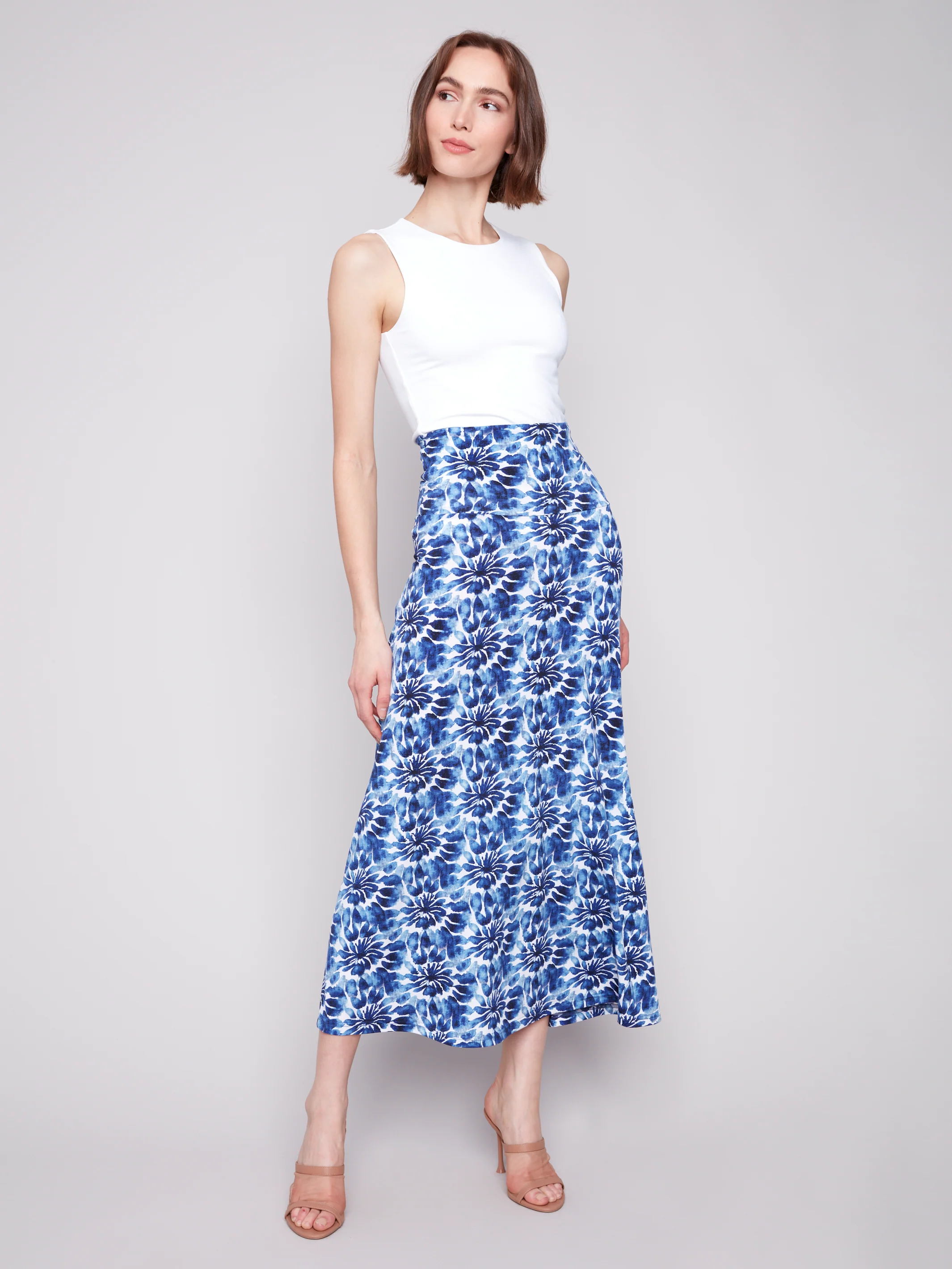 Charlie B -C7080P-P870-Printed 2 Way Skirt And Dress W/Removable Straps-Lily - Image 7