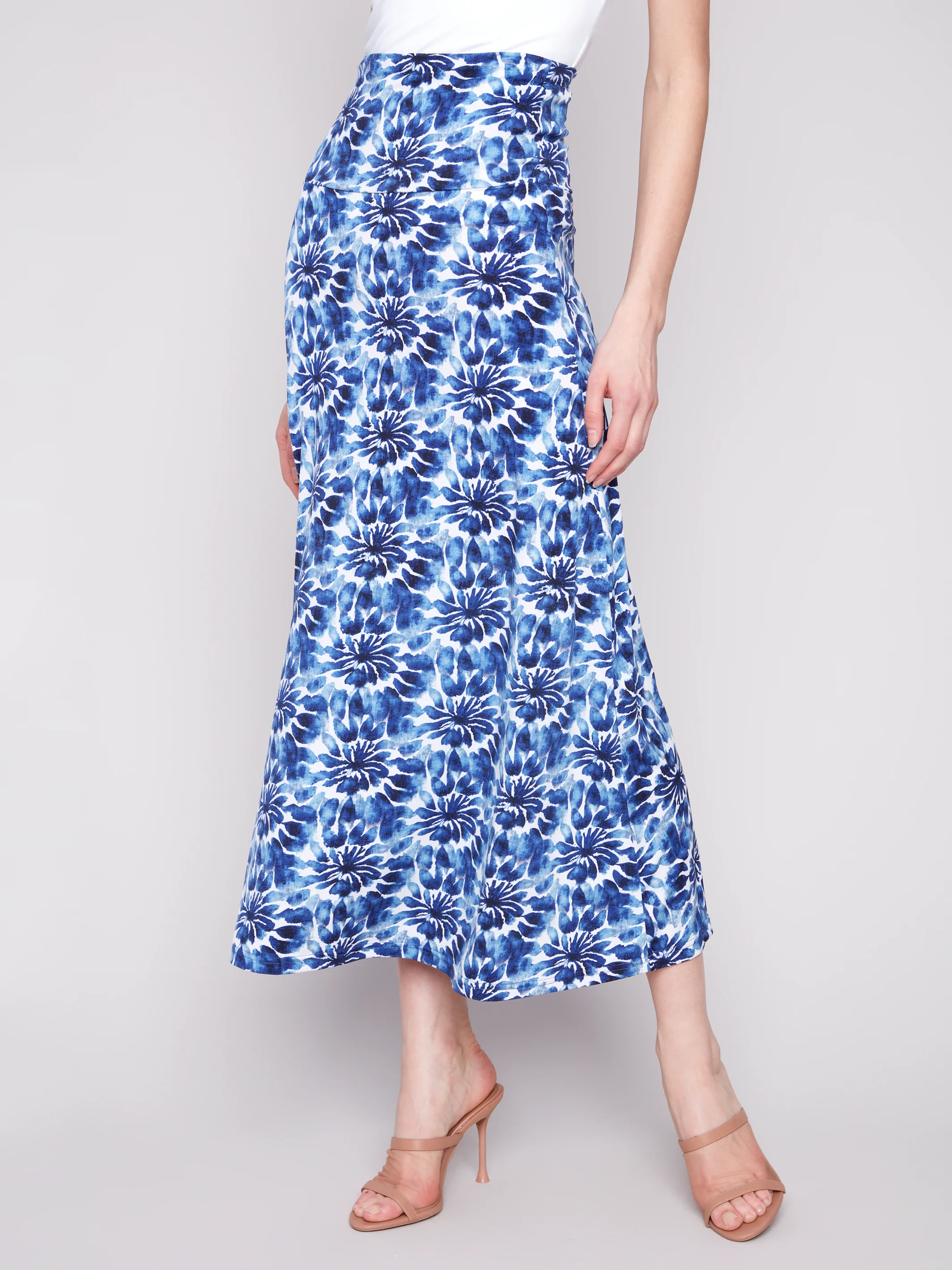 Charlie B -C7080P-P870-Printed 2 Way Skirt And Dress W/Removable Straps-Lily - Image 9