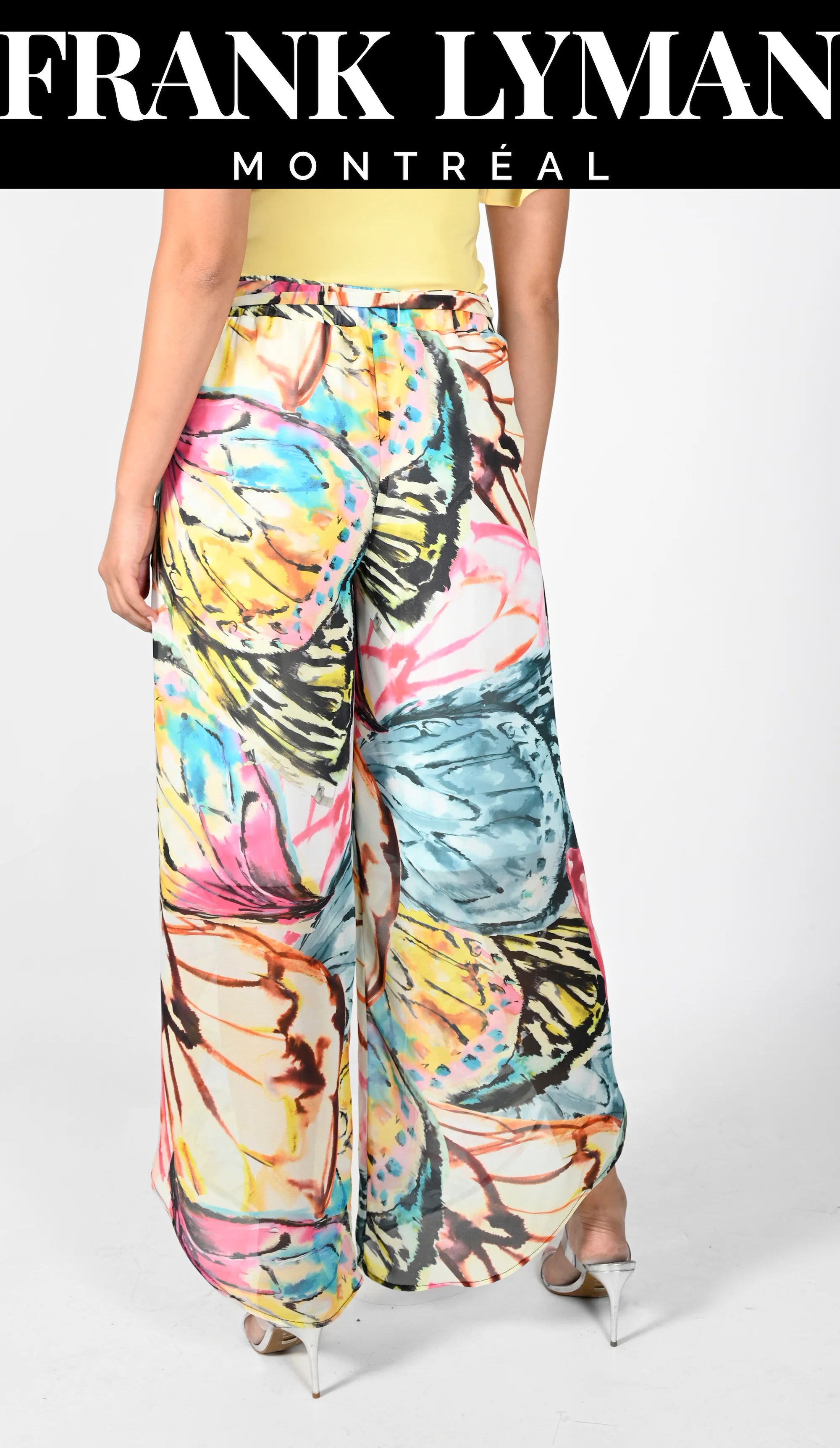 Frank Lyman-231228-Woven Pant-Yellow/Pink - Image 3