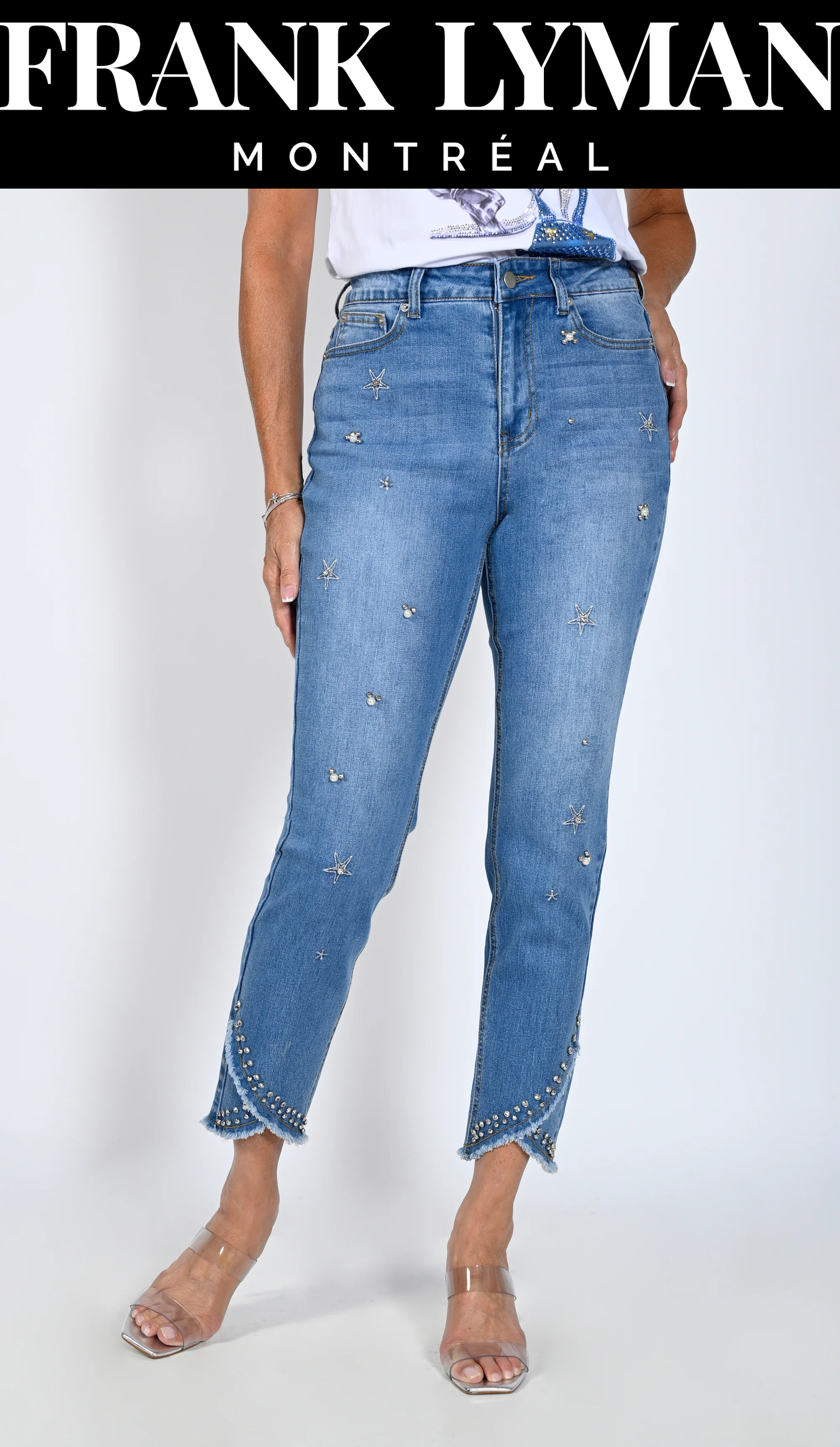 Frank Lyman-231706U-Denim Jean Pant-Blue - Image 2