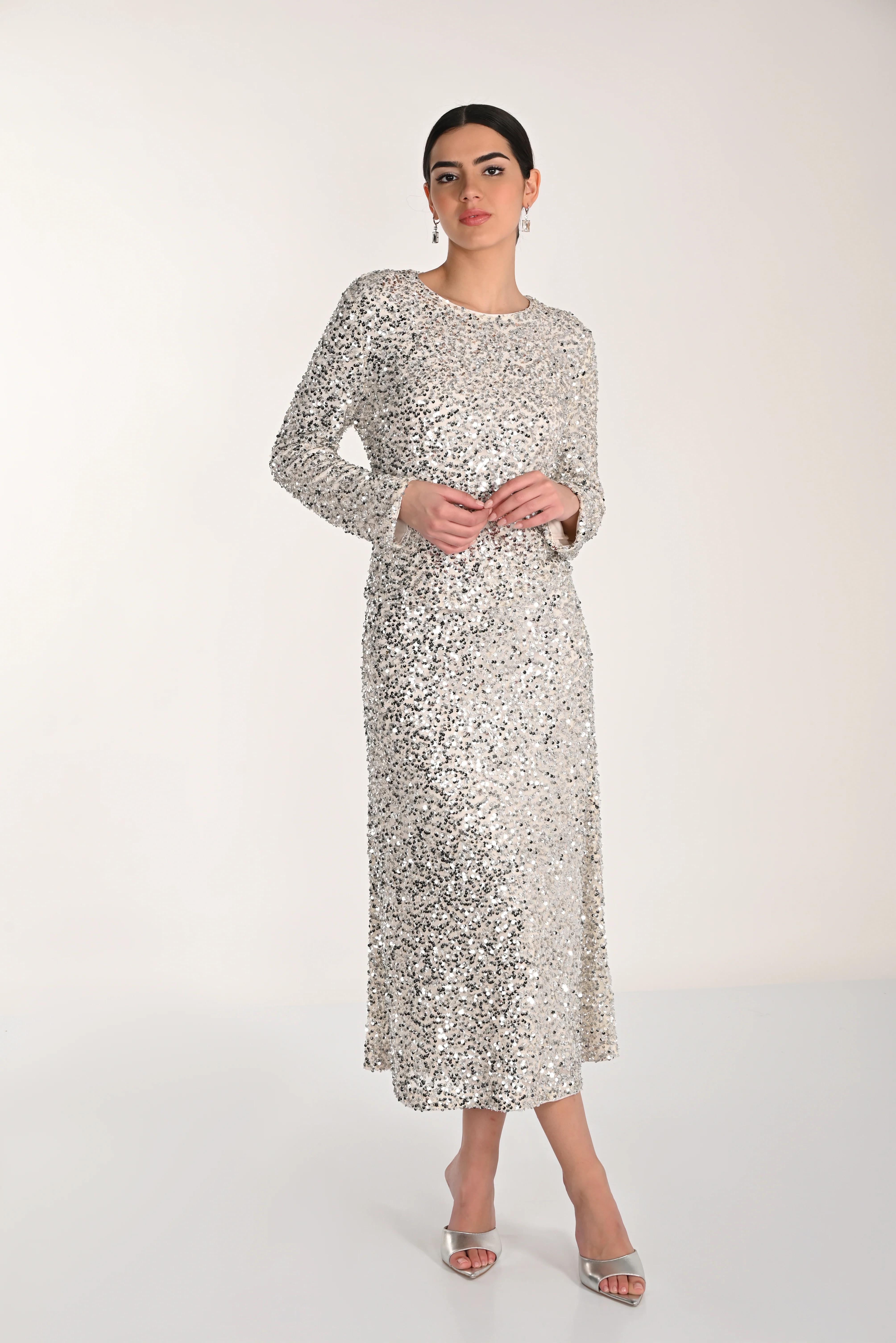 Frank Lyman-268149-Knit Top-Stone/Silver