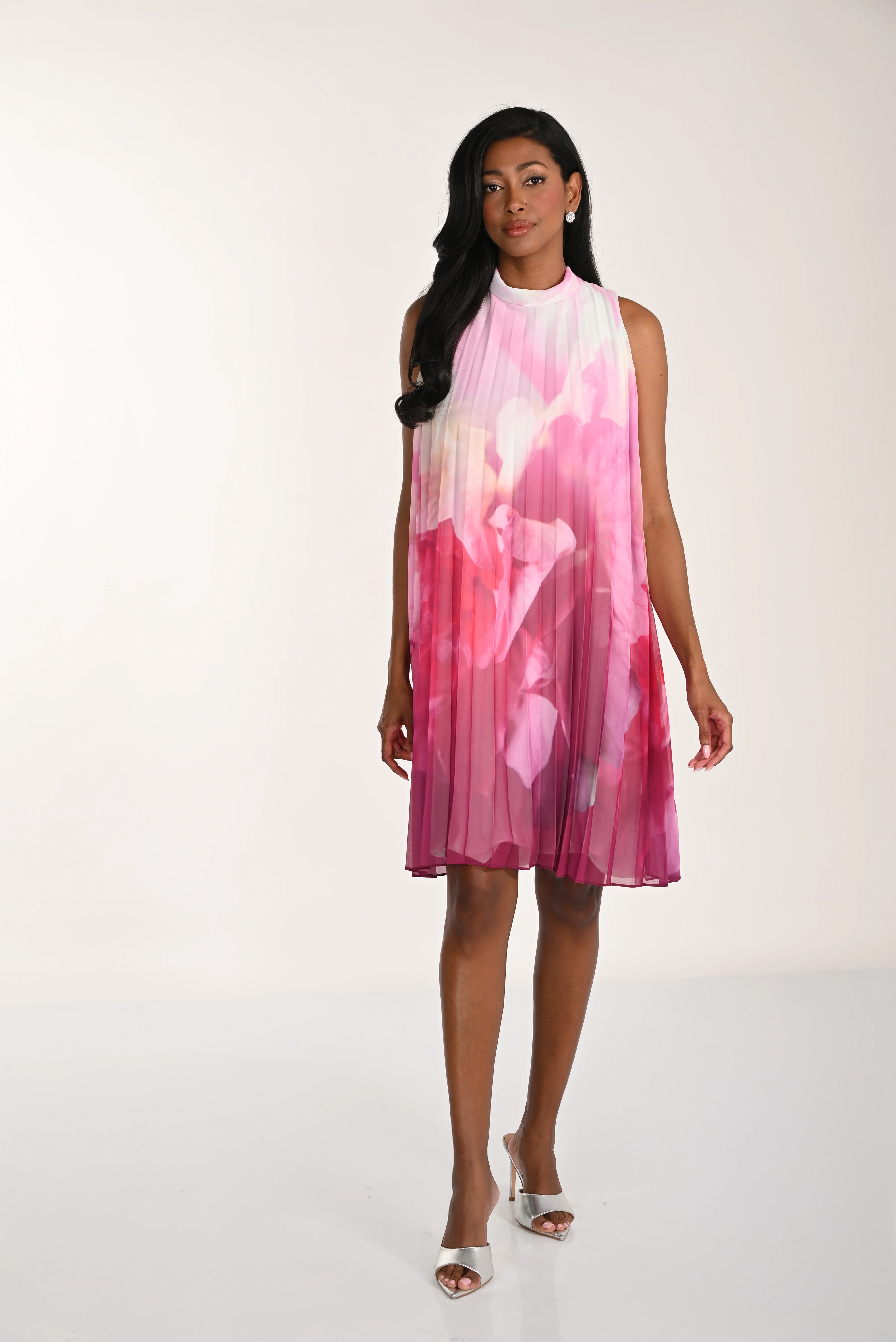 Frank Lyman-268280-Woven Dress-White/Begonia