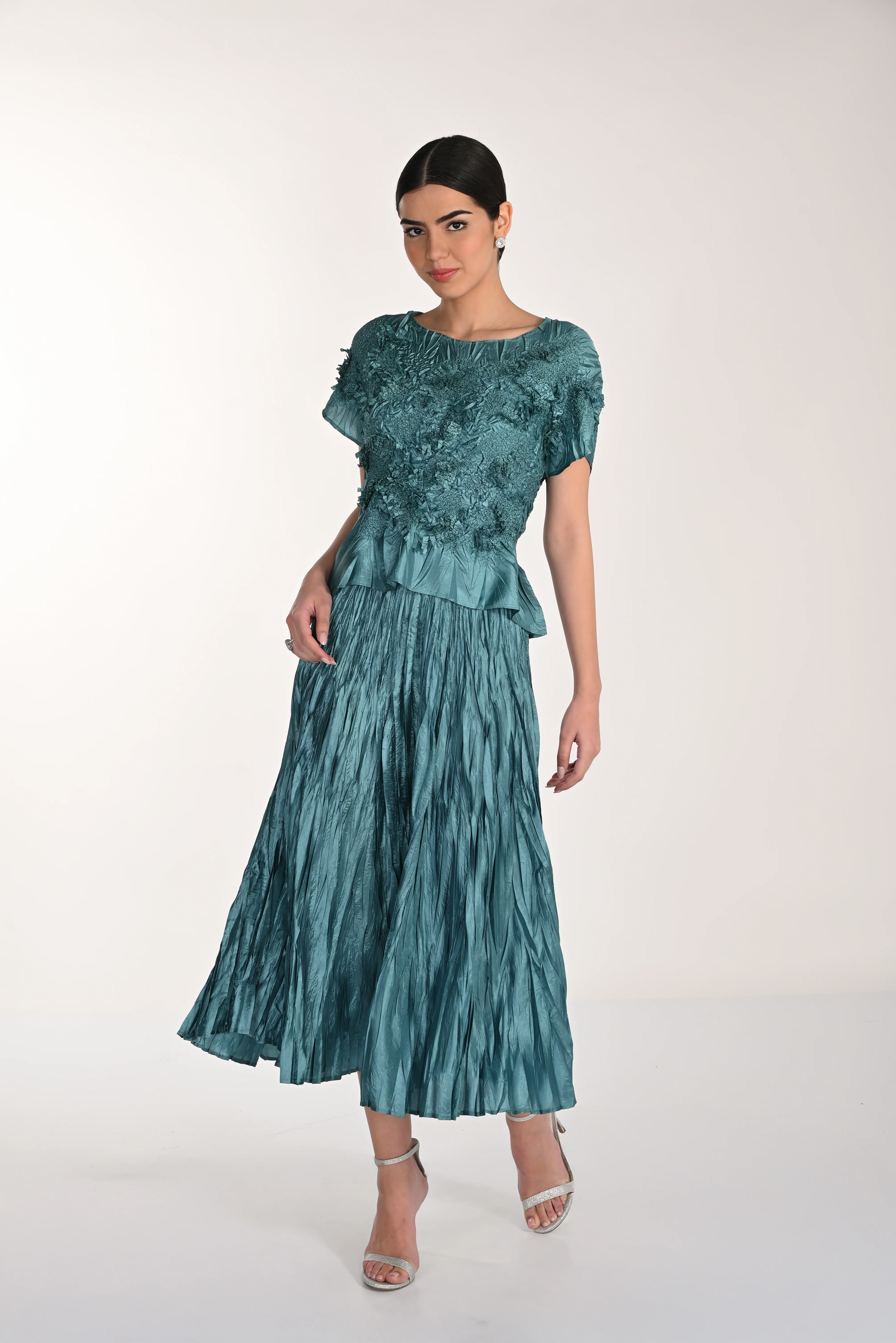 Frank Lyman-268521-Woven Top/Skirt-Green