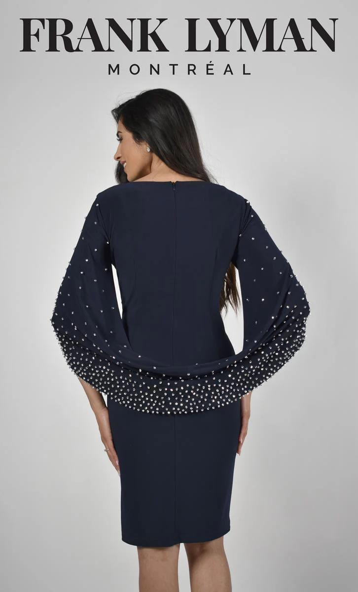 Frank Lyman - Dress 228005 - Midnight Blue & Baby Blue - Image 3