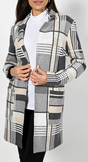 Frank Lyman  - Knit Throwover - 223796-Beige/Grey