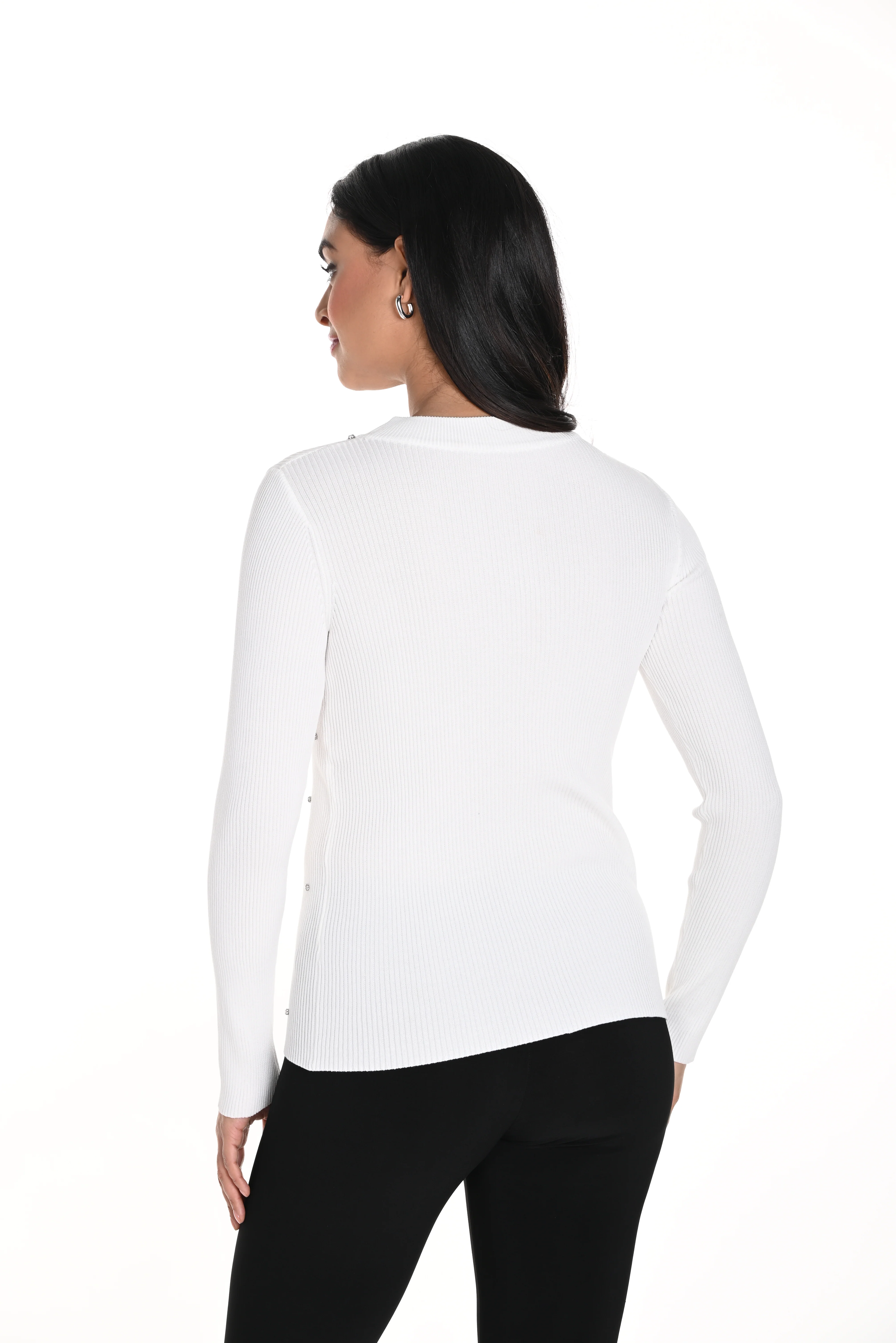 Frank Lyman -243463U-Knit Top-White - Image 2