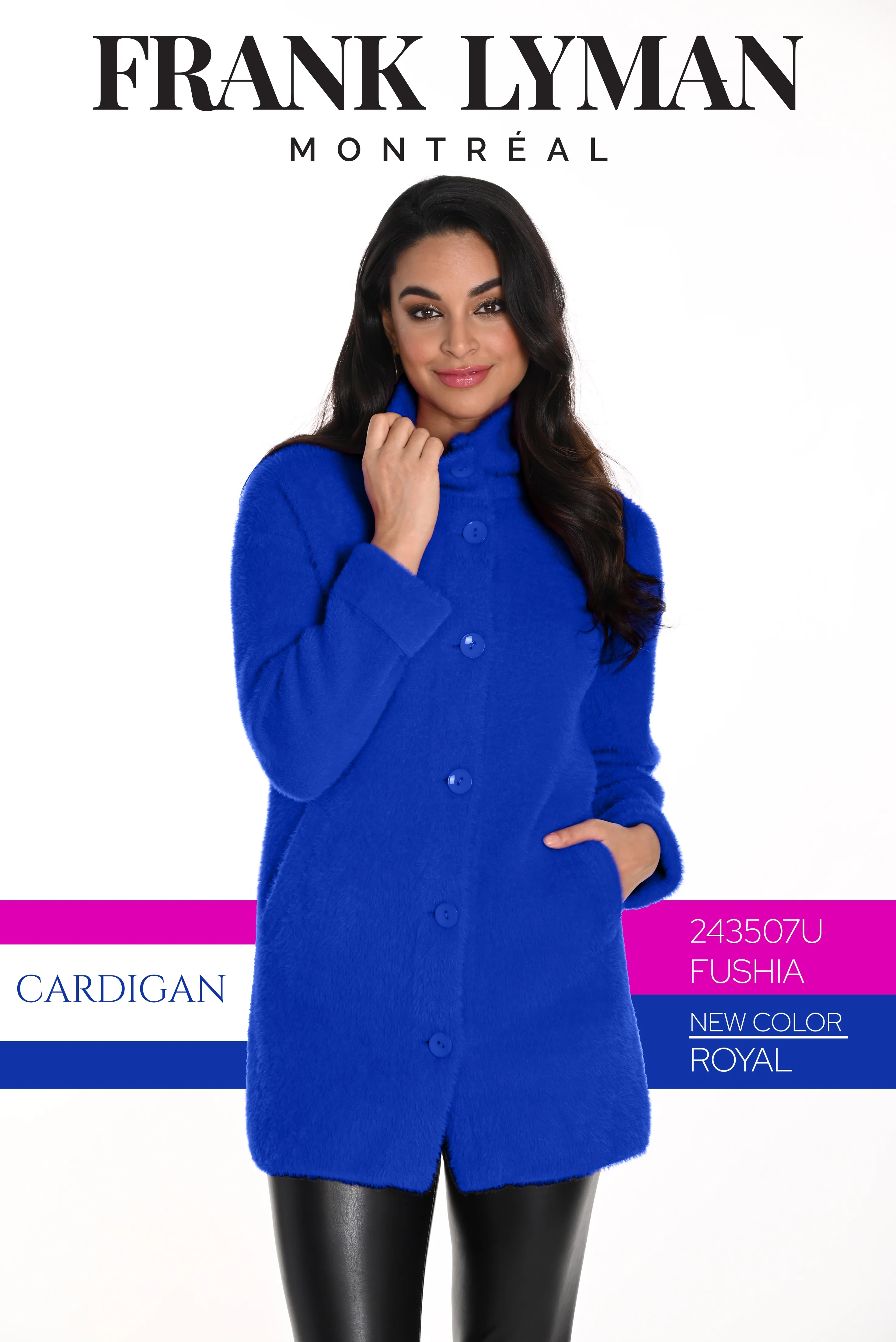 Frank Lyman -243507U-Knit Jacket - Royal - Image 2