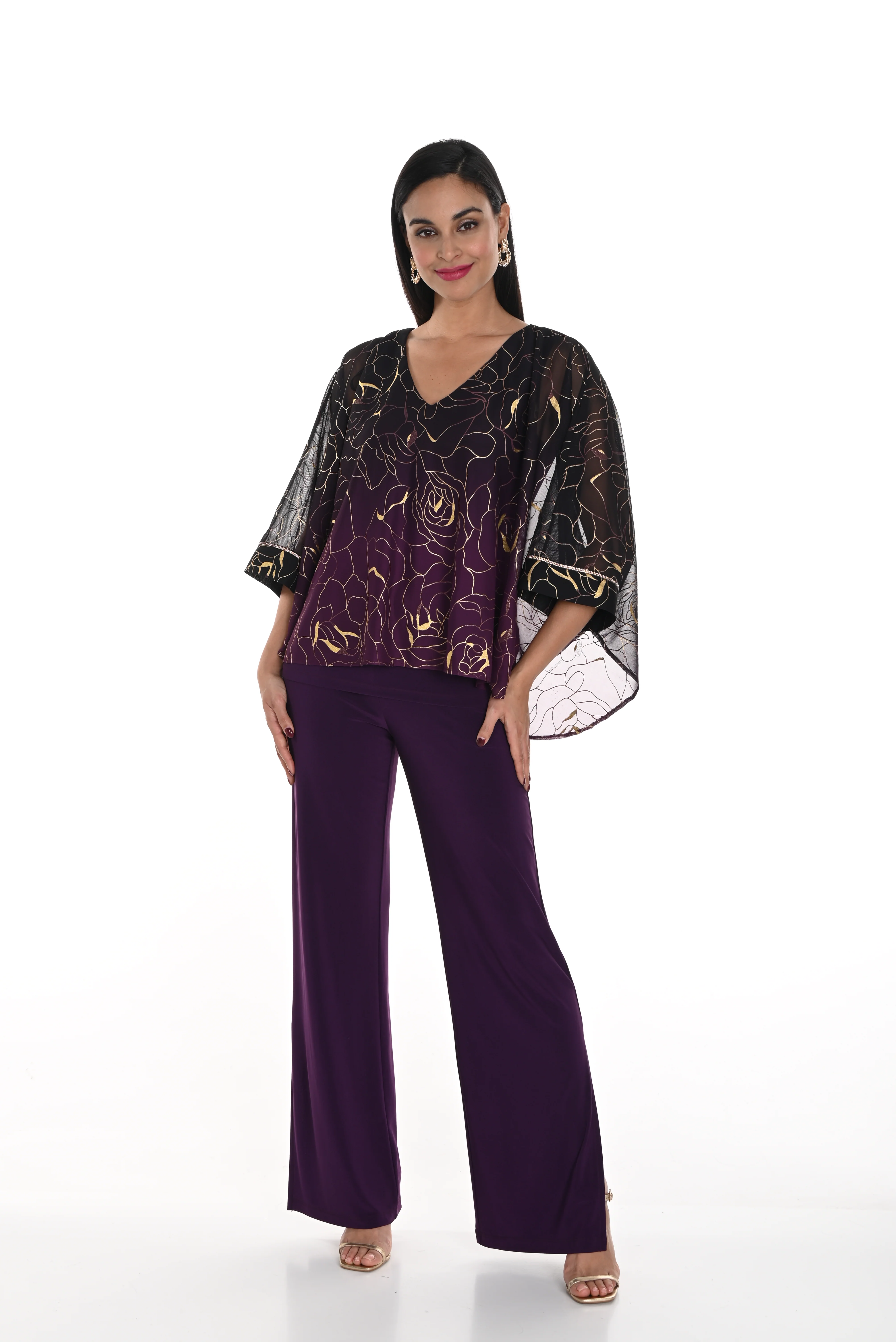 Frank Lyman -249027-Knit Pant-Red/Wine - Image 2