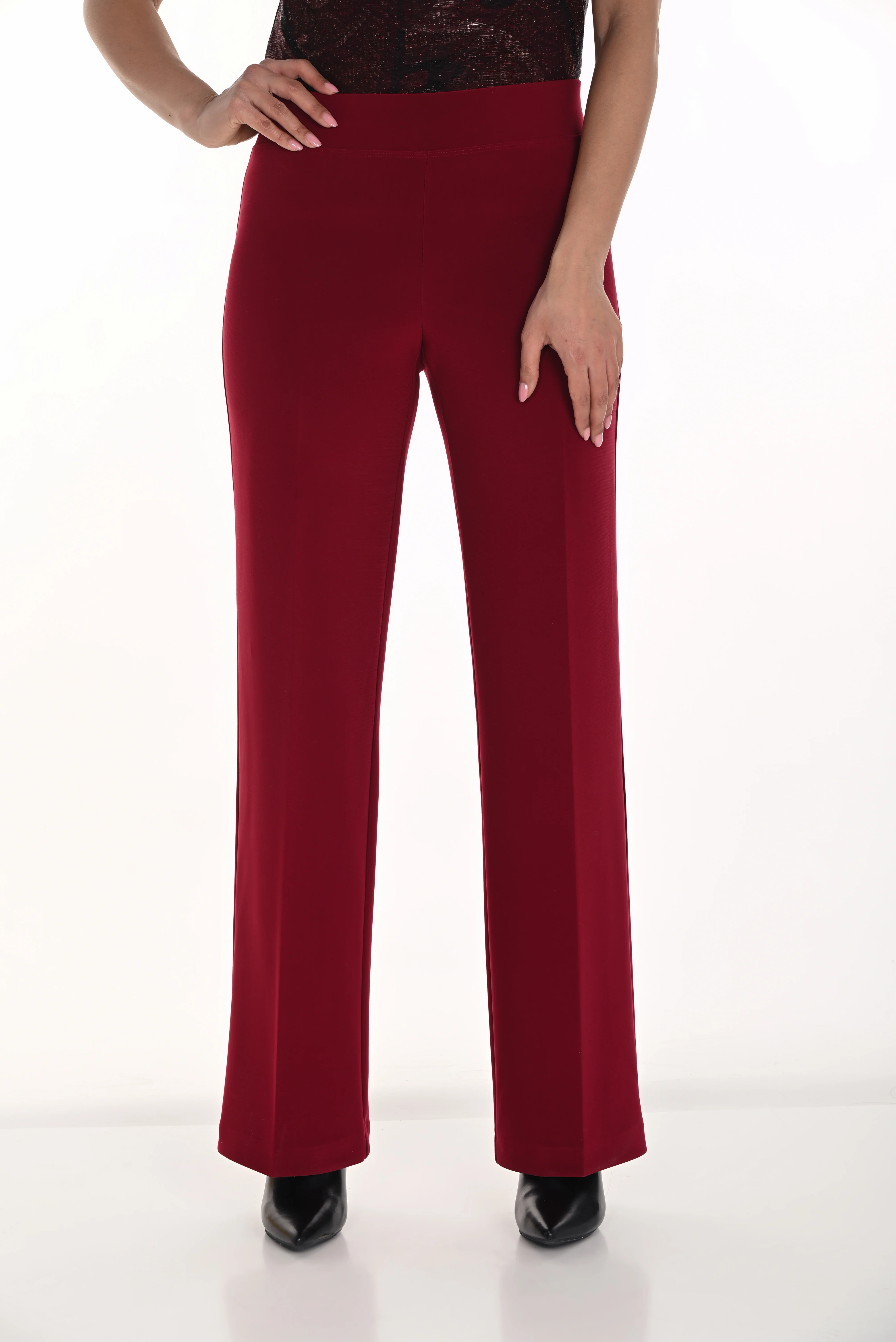Frank Lyman -233015-441-Knit Pant-Cabernet - Image 3
