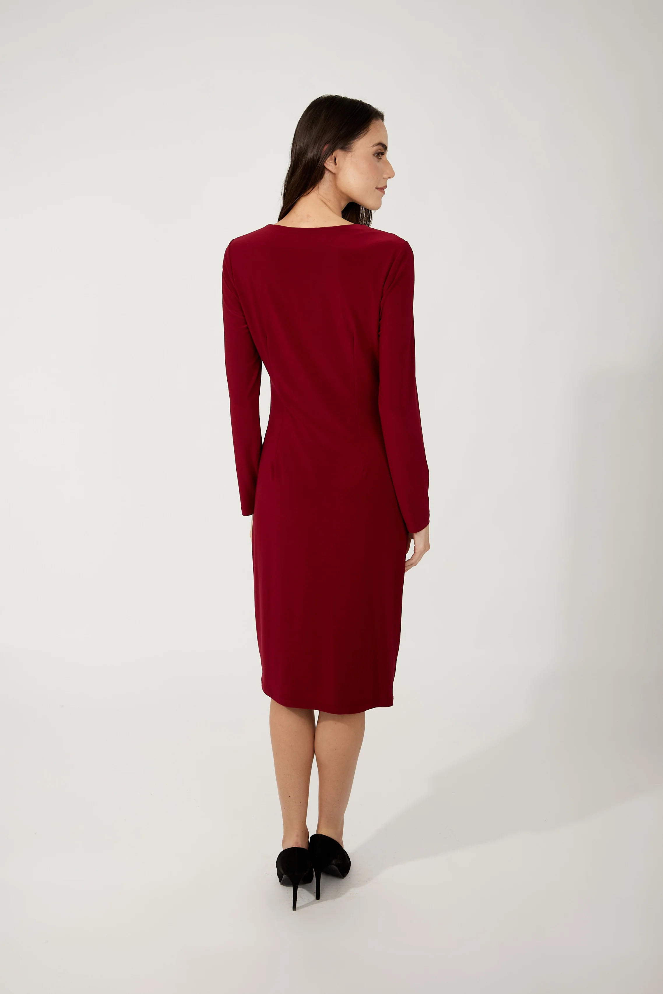 Frank Lyman -254045-441-Knit Dress-Cabernet - Image 2