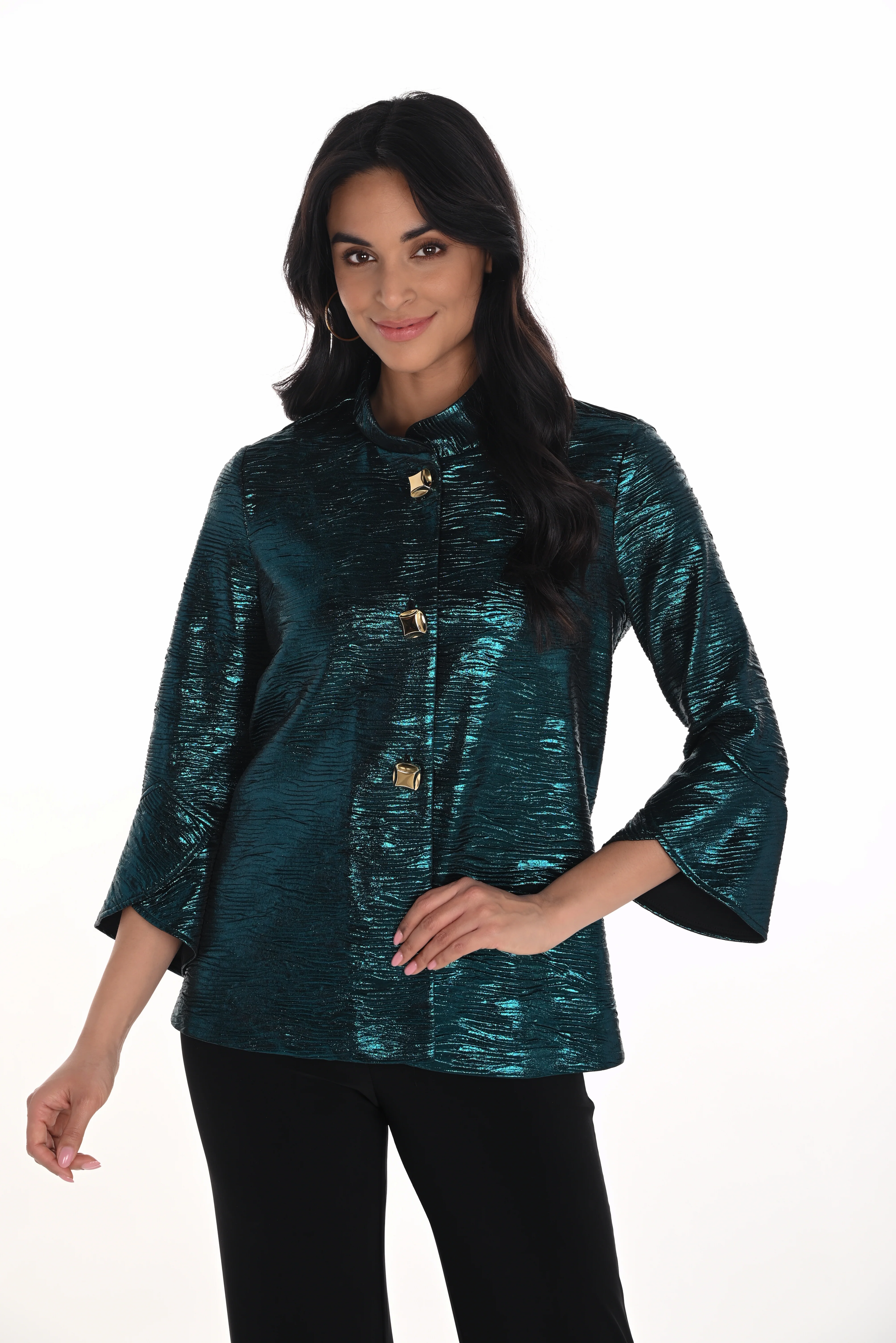 Frank Lyman -254291-900-Knit Jacket-Brown - Image 2