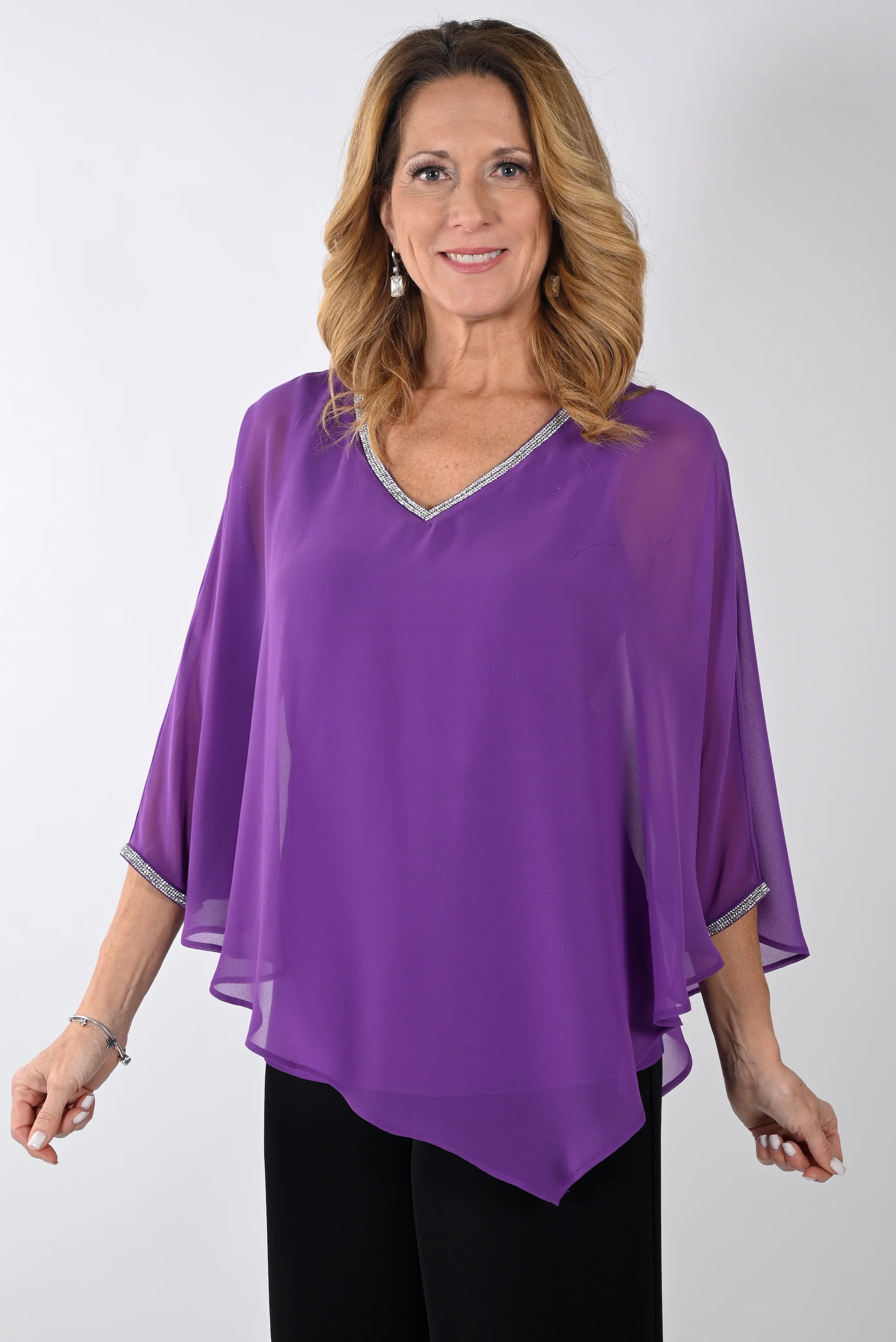 Frank Lyman -239154-Woven Top-Violet