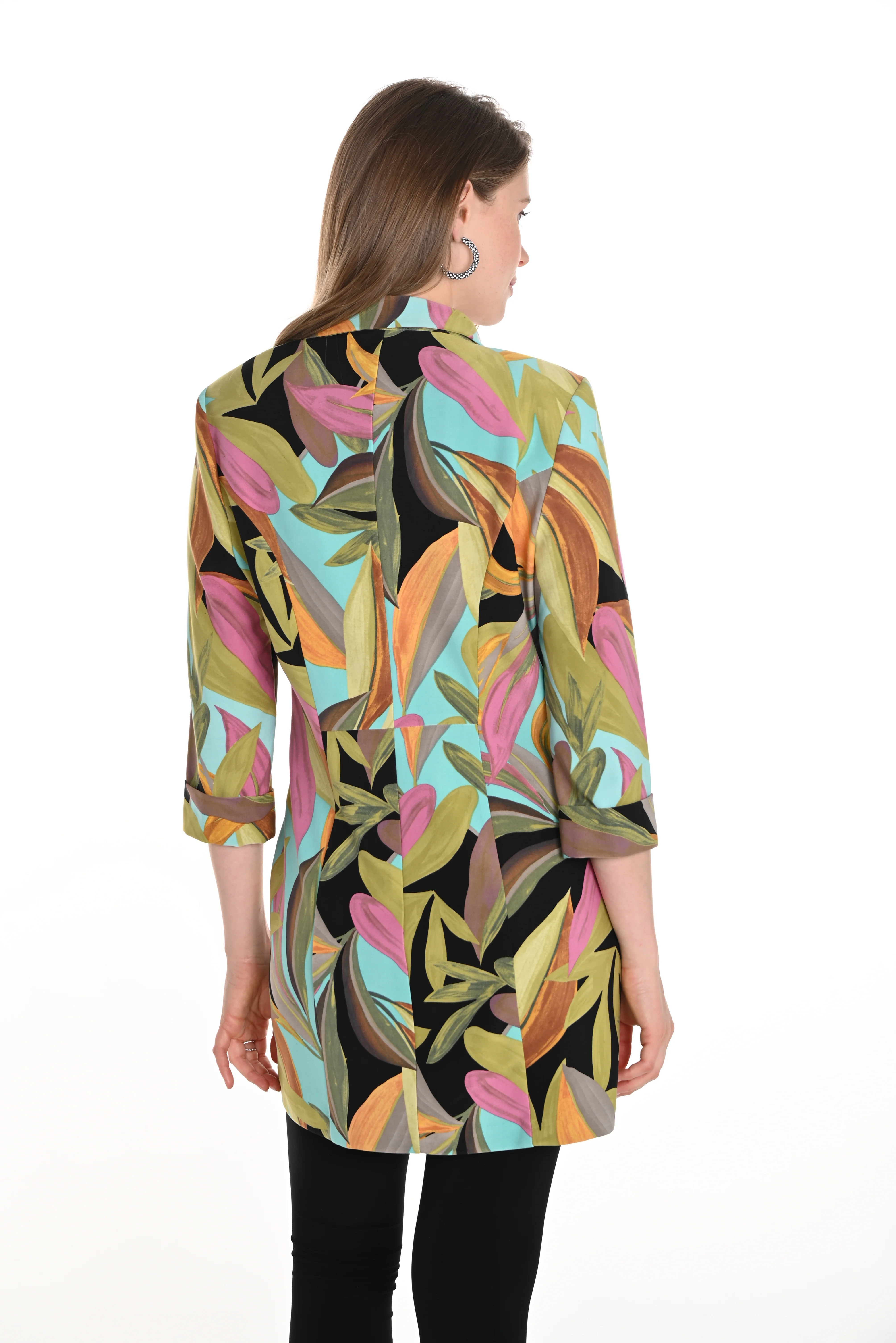 Frank Lyman -256235-3123-Knit Jacket-Aqua/Pink - Image 2