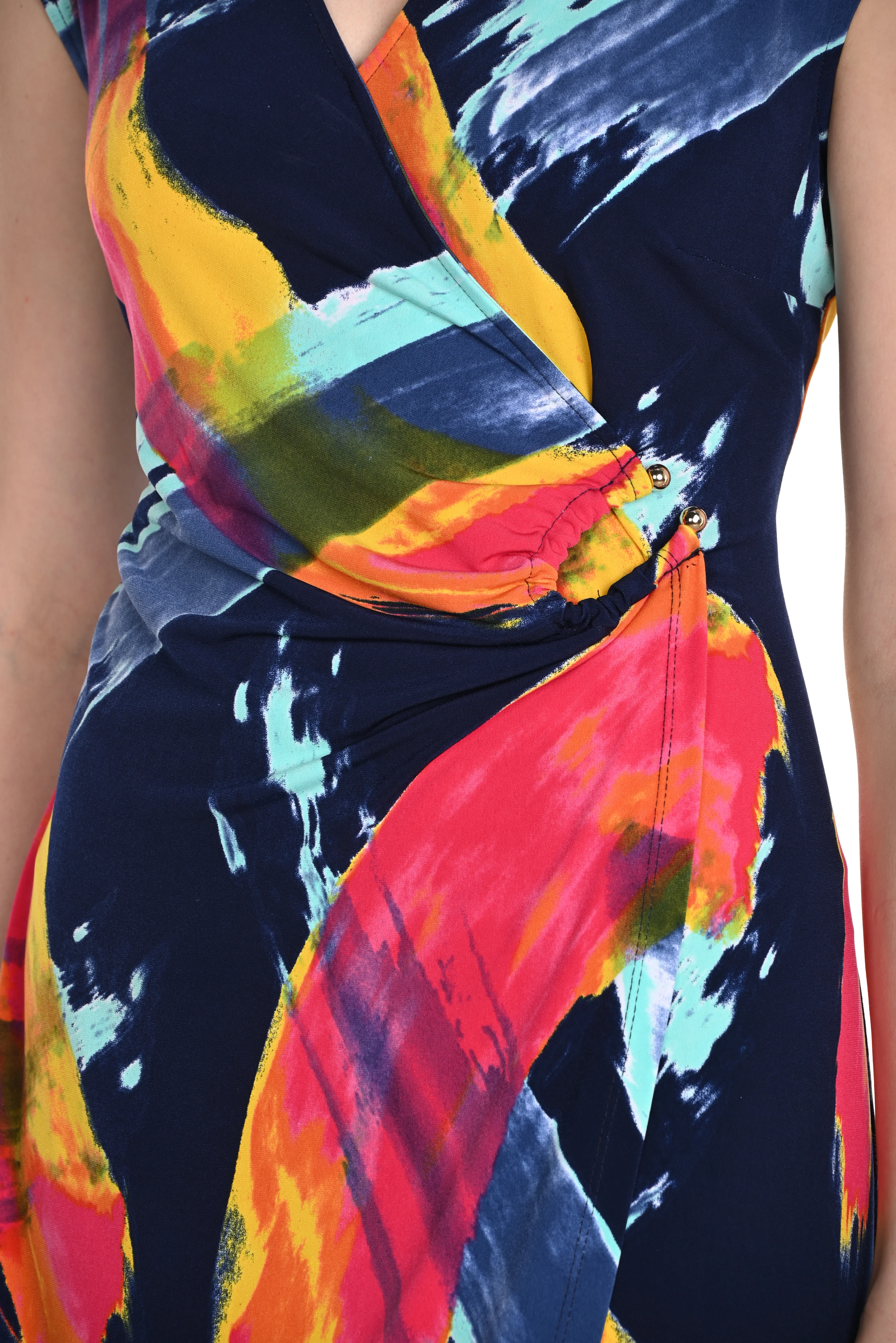 Frank Lyman -256388-3028-Knit Dress-Navy/Pink - Image 3