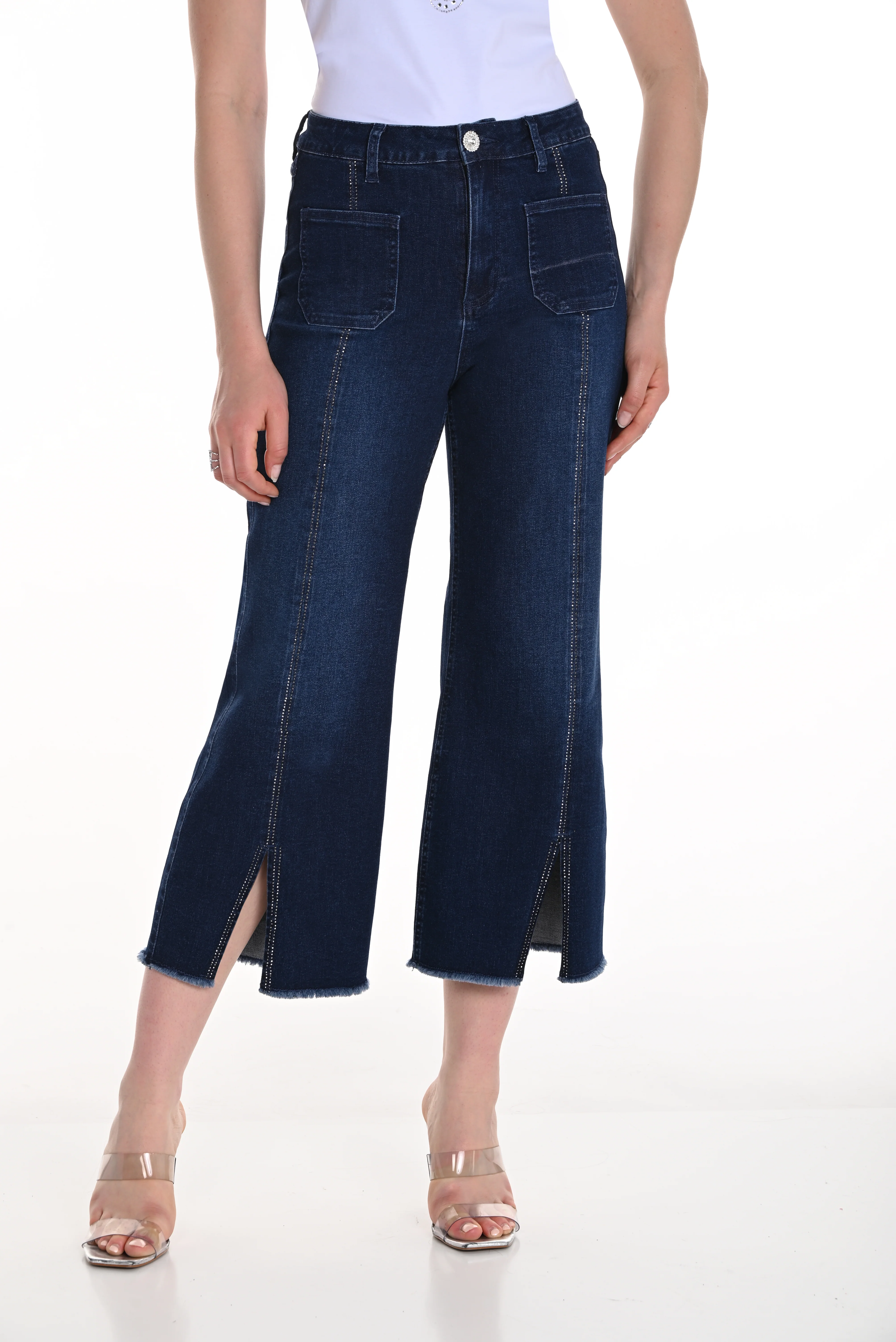 Frank Lyman -256797U-330-Woven Denim Pant-Dark Blue - Image 2